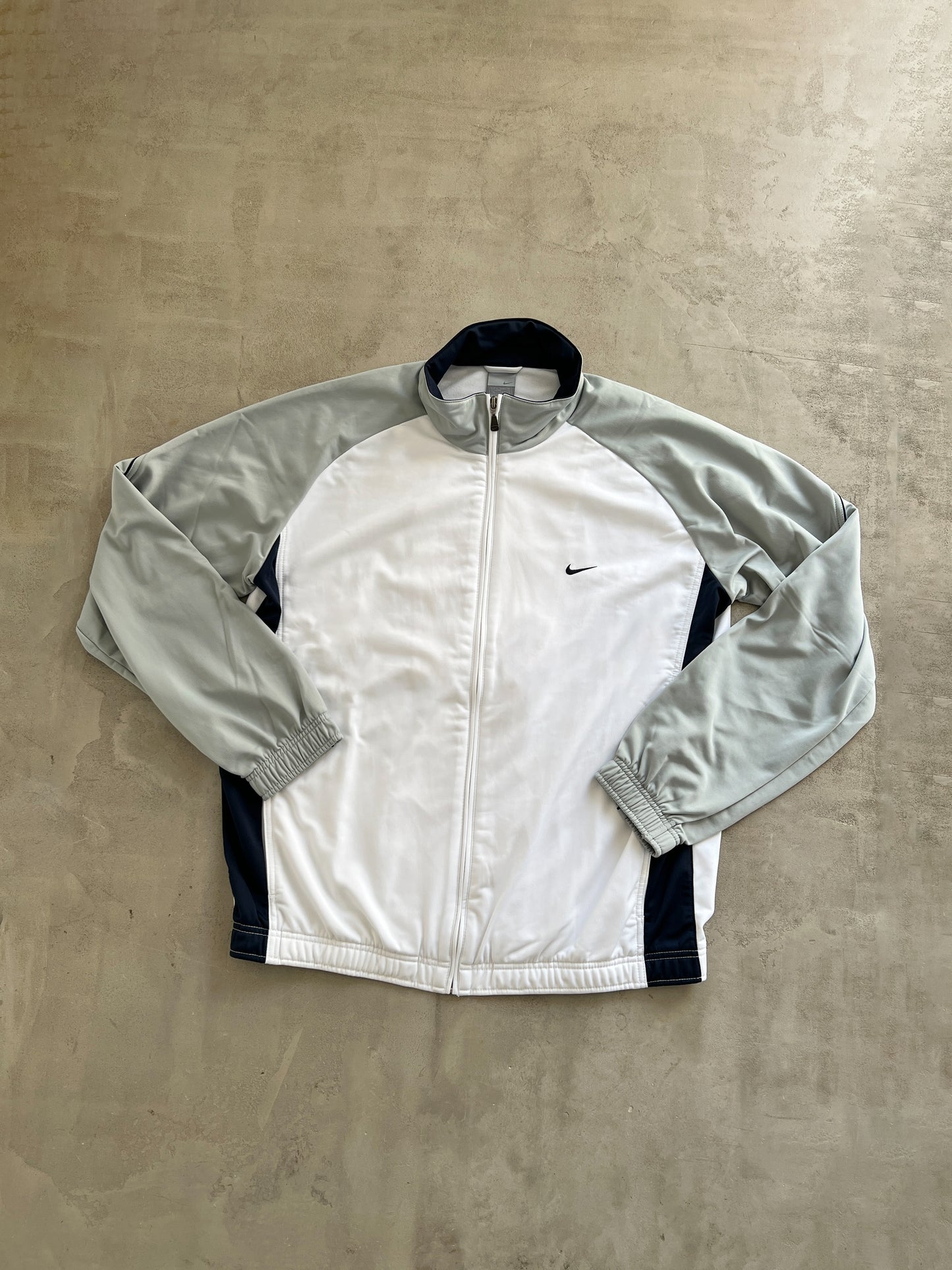 WHITE NIKE TRACK JACKET - 2000S - XL