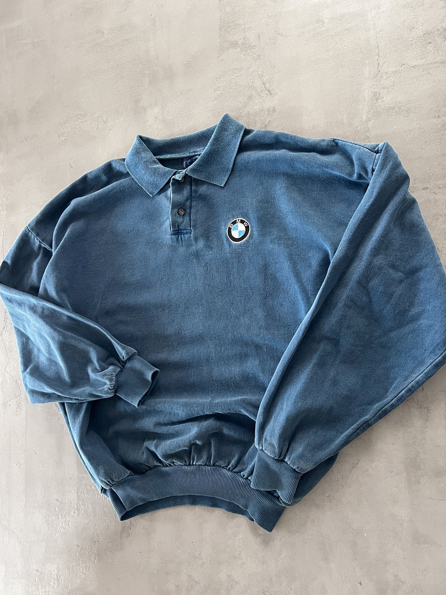 BLUE BMW SWEATER - 1990S - L/XL