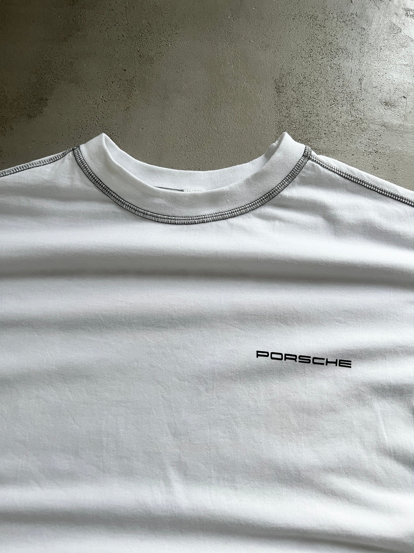 WHITE PORSCHE TEE - 2000S - S
