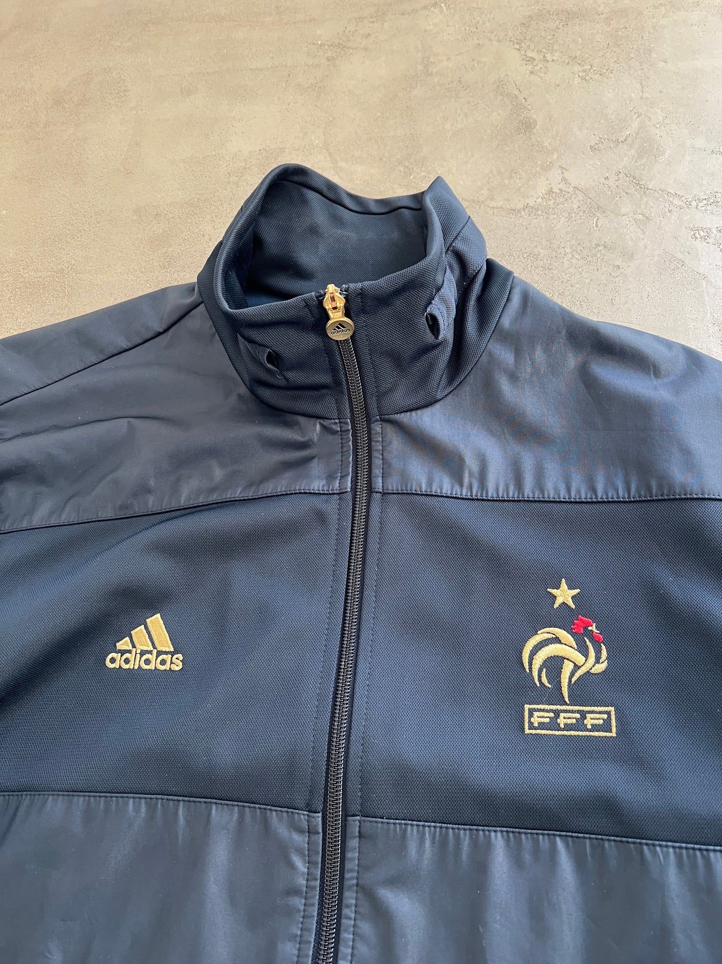 NAVY FRANCE ADIDAS TRACK JACKET - 2000S - L/XL