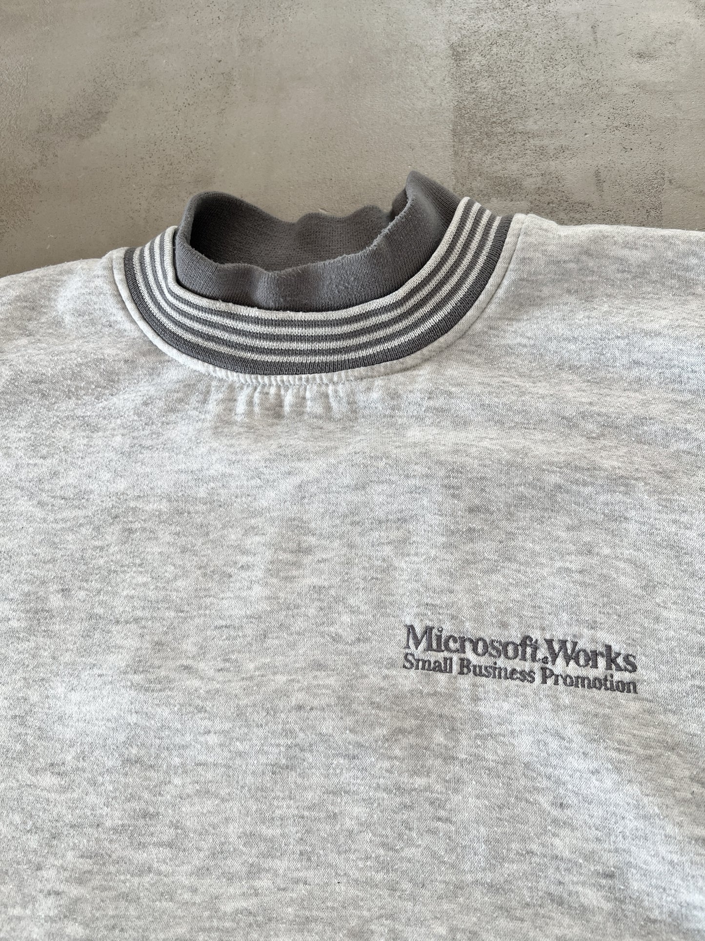 GREY MICROSOFT SWEATER - 1990S - L