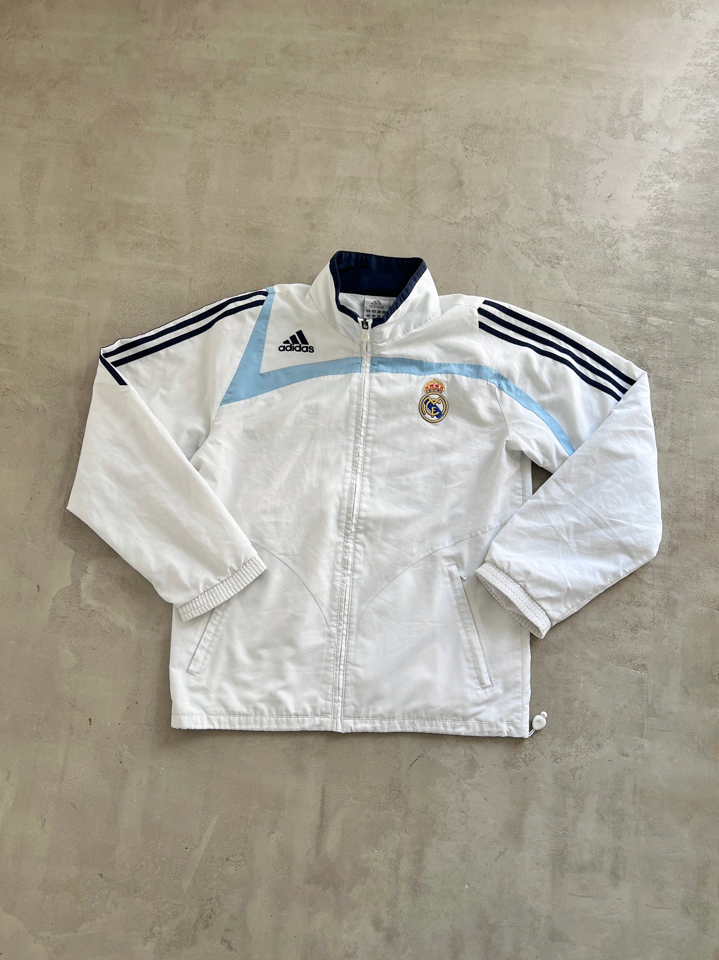 WHITE/BABY BLUE REAL MADRID TRACK JACKET - 2000S - M/L