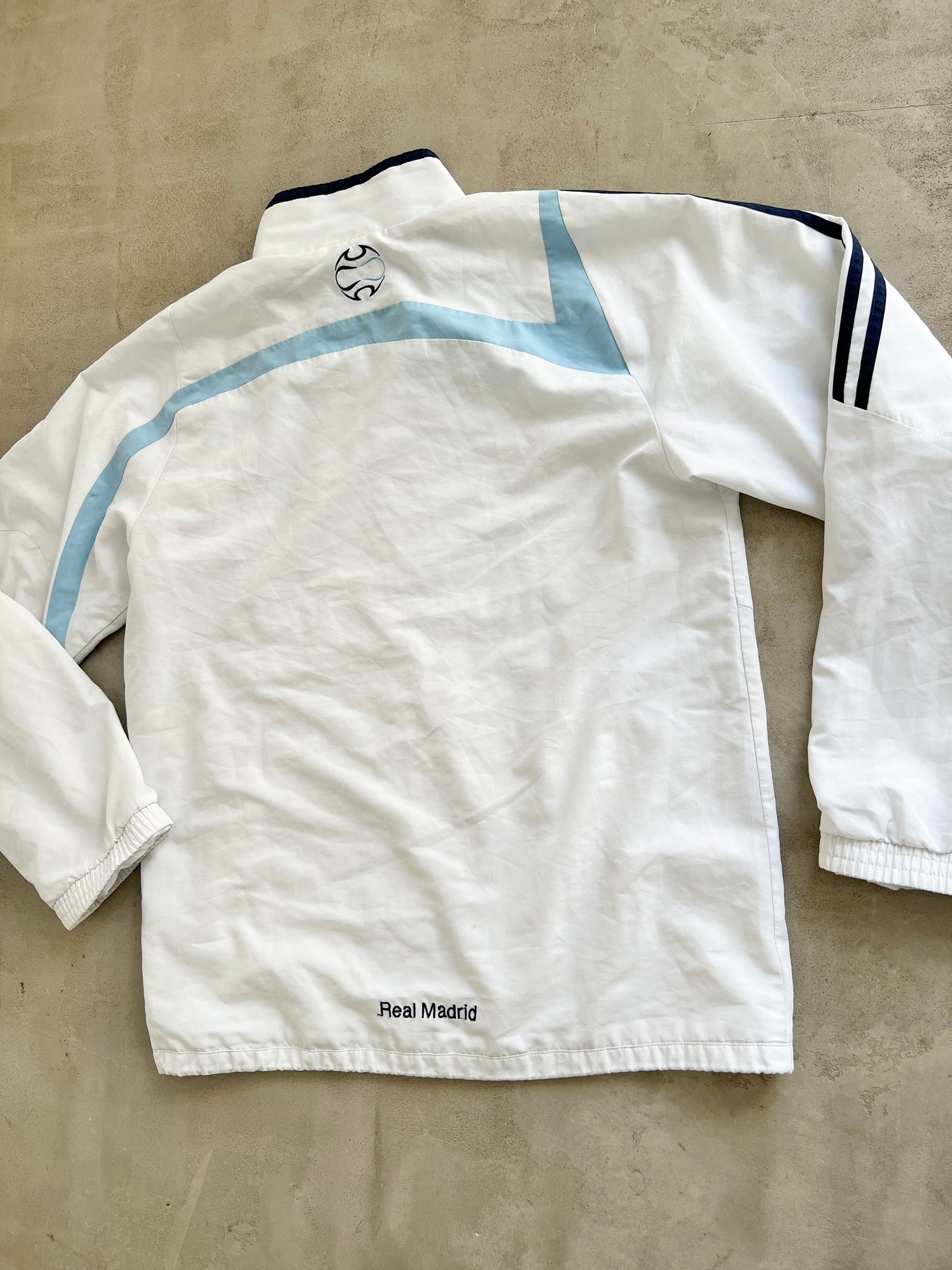 WHITE/BABY BLUE REAL MADRID TRACK JACKET - 2000S - M/L