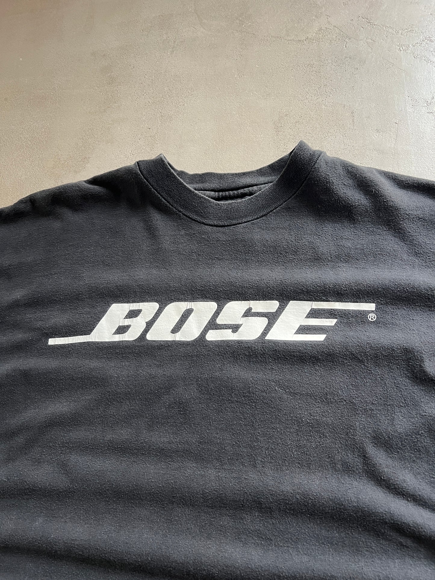 FADED BLACK BOSE TEE - 1990S - L