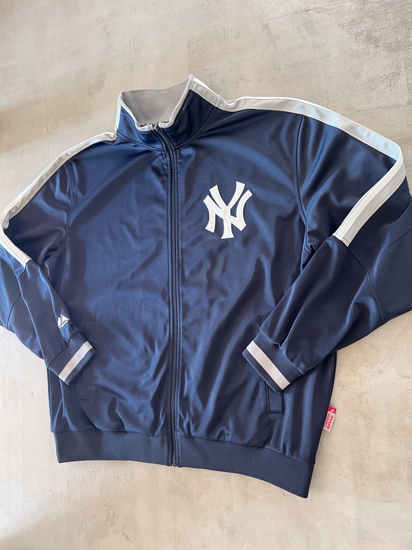 NAVY YANKEES JACKET - 1990S - XL
