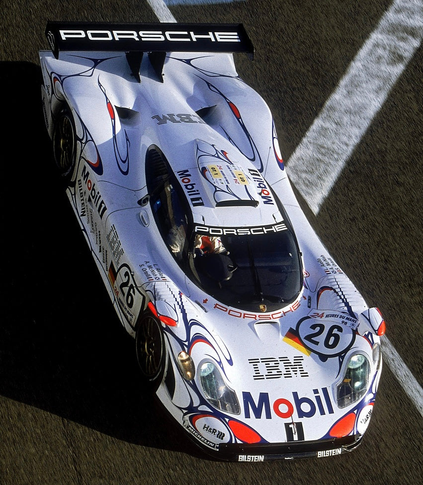 CREME WHITE PORSCHE 911 GT1 LE MANS TEE - 1998 - L