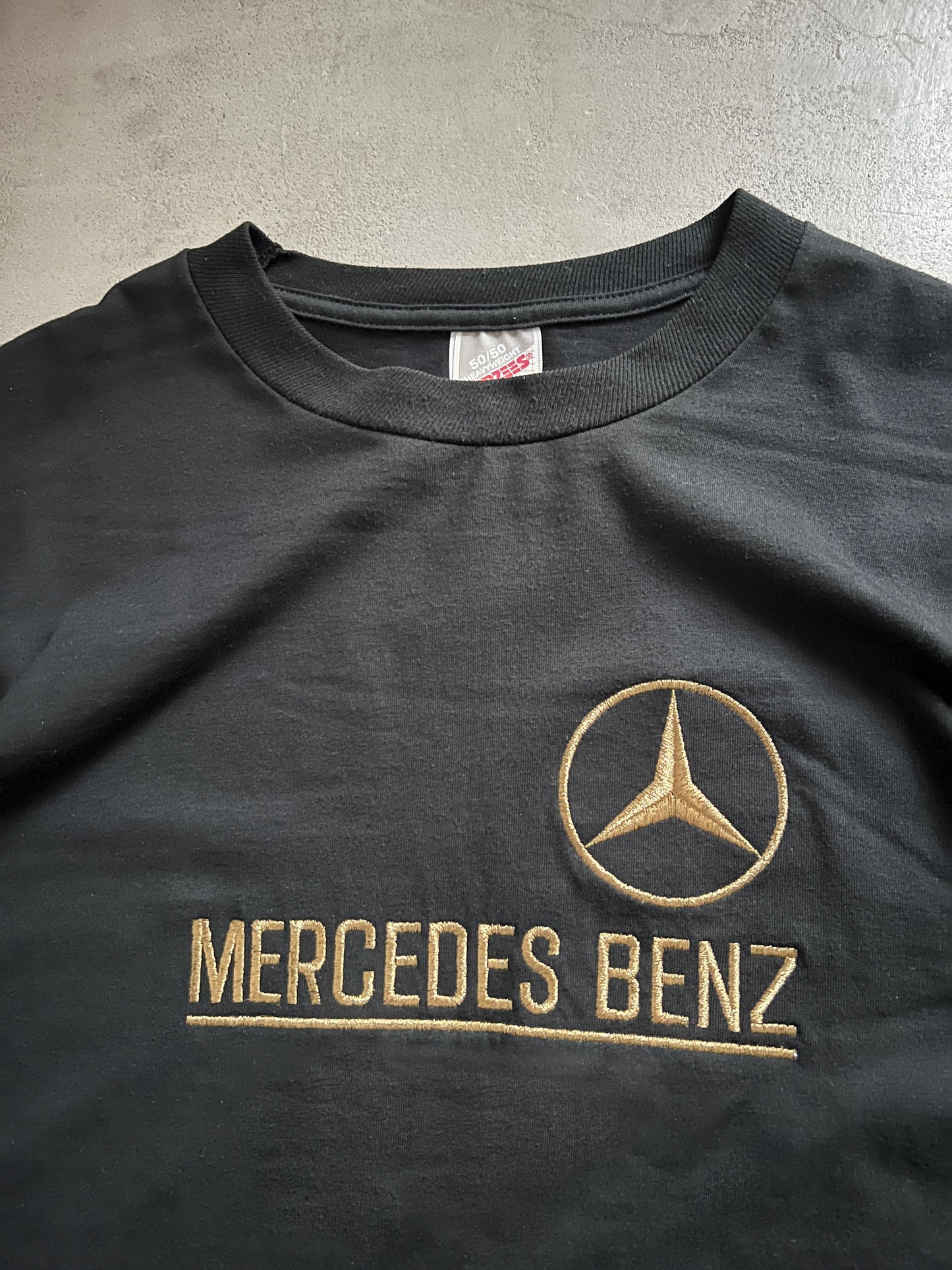BLACK/GOLD MERCEDES BENZ TEE - 1990S - L