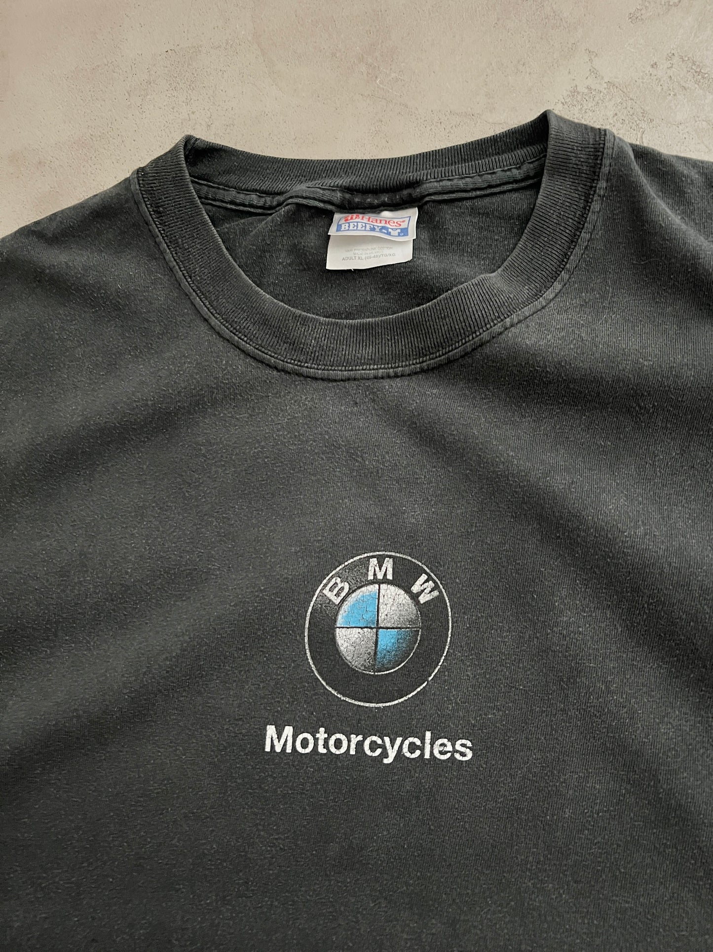 FADED BLACK BMW TEE - 1990S - XL