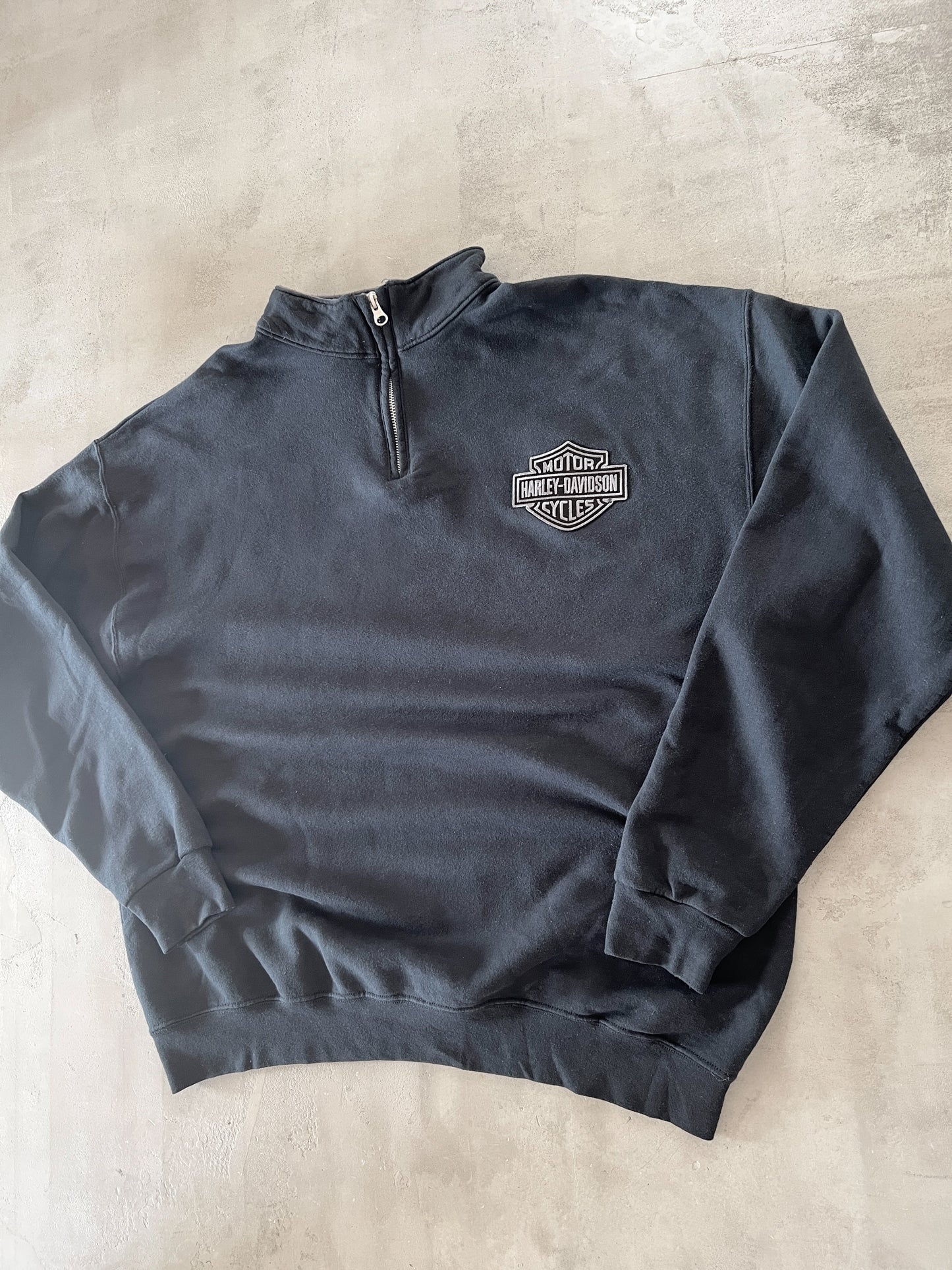 BLACK HARLEY DAVIDSON HALF ZIP - 2000S - XL
