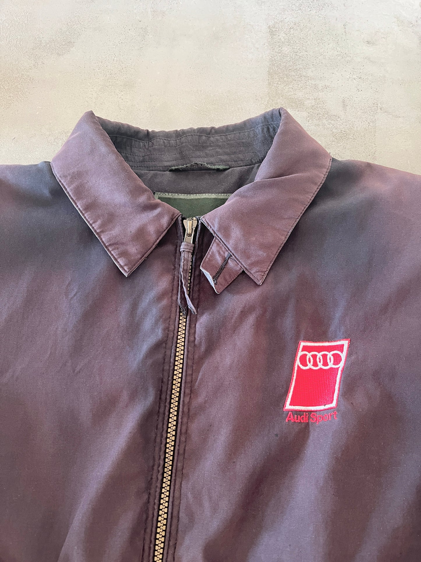 FADED BLACK/MOCHA AUDI JACKET - 1990S - L/M