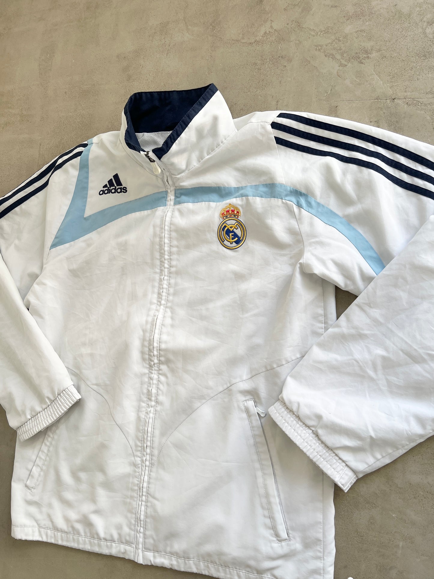 WHITE/BABY BLUE REAL MADRID TRACK JACKET - 2000S - M/L