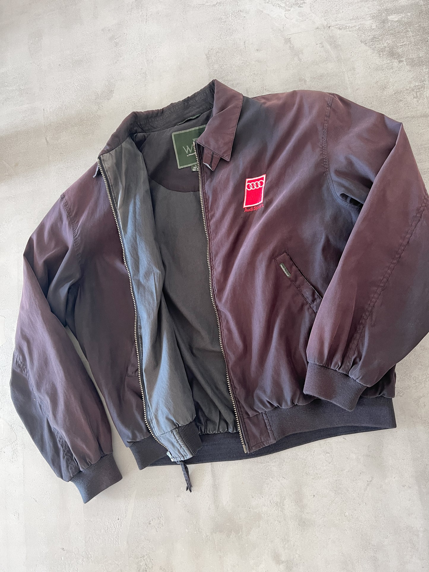 FADED BLACK/MOCHA AUDI JACKET - 1990S - L/M