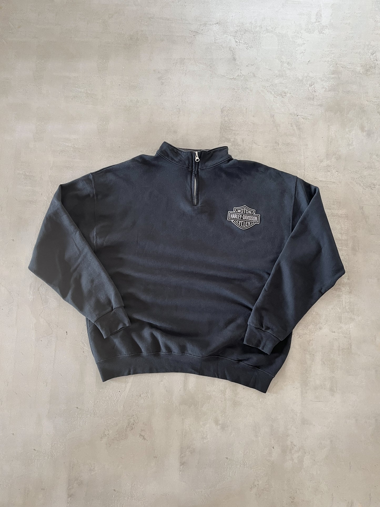 BLACK HARLEY DAVIDSON HALF ZIP - 2000S - XL