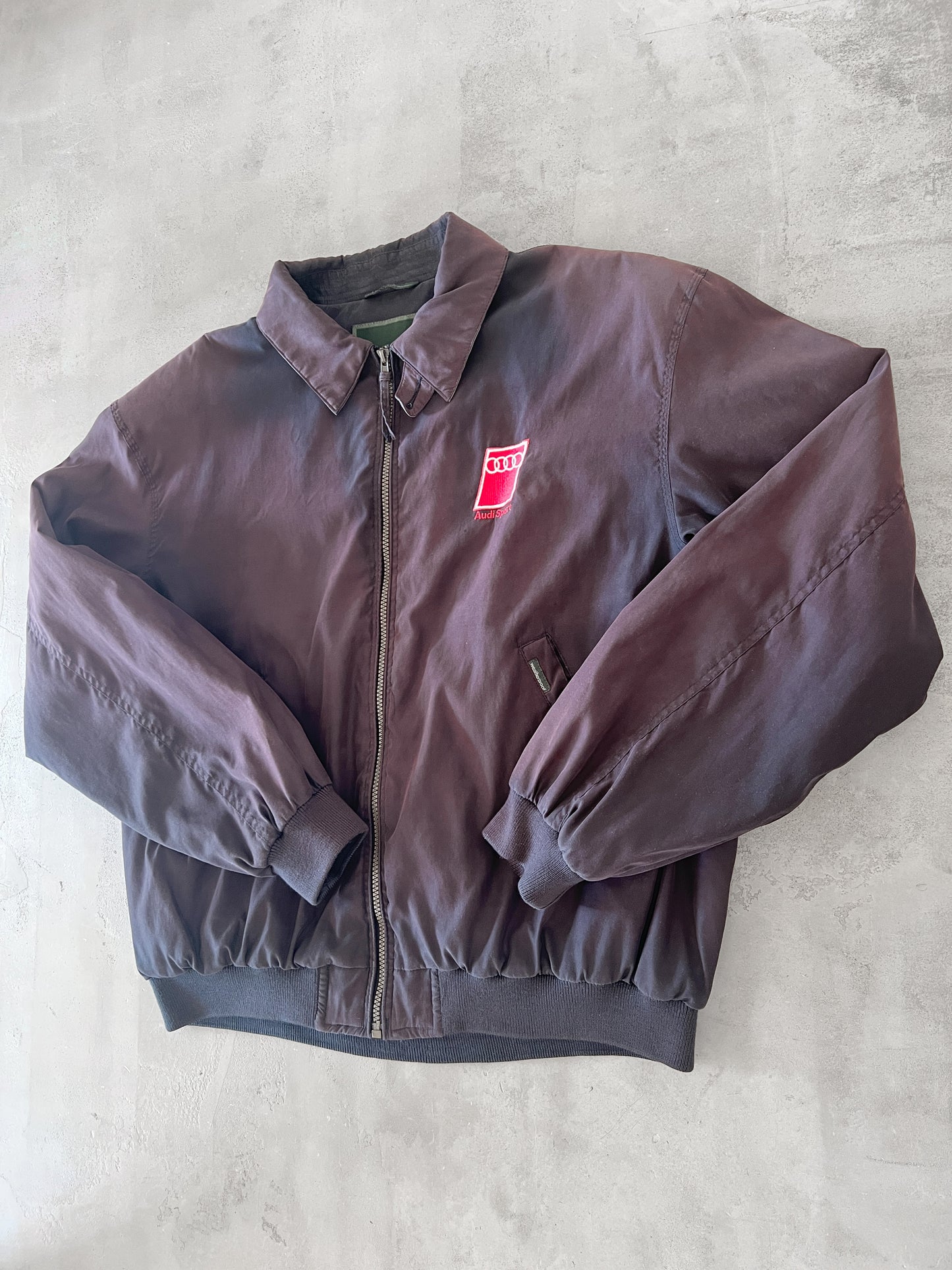 FADED BLACK/MOCHA AUDI JACKET - 1990S - L/M