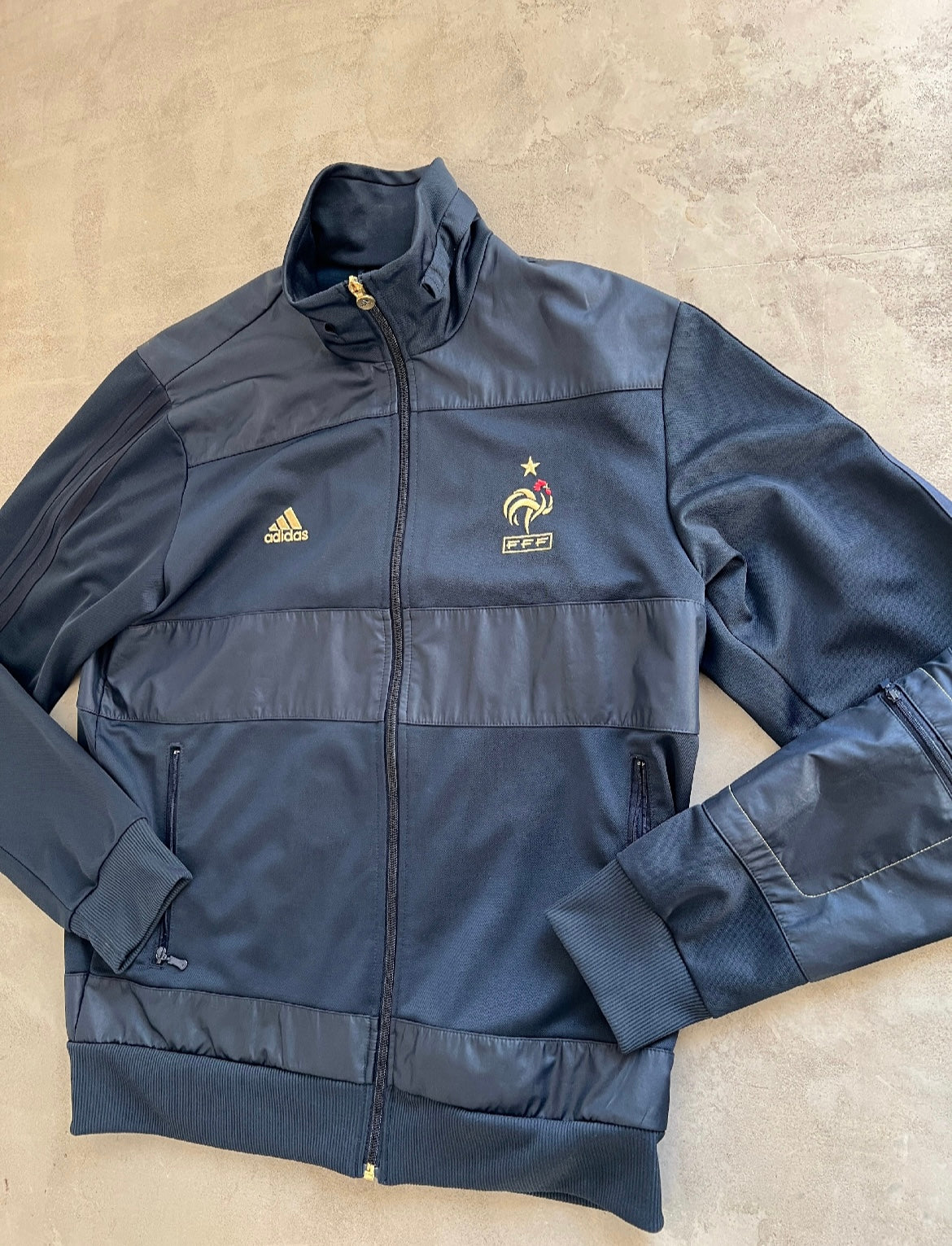 NAVY FRANCE ADIDAS TRACK JACKET - 2000S - L/XL