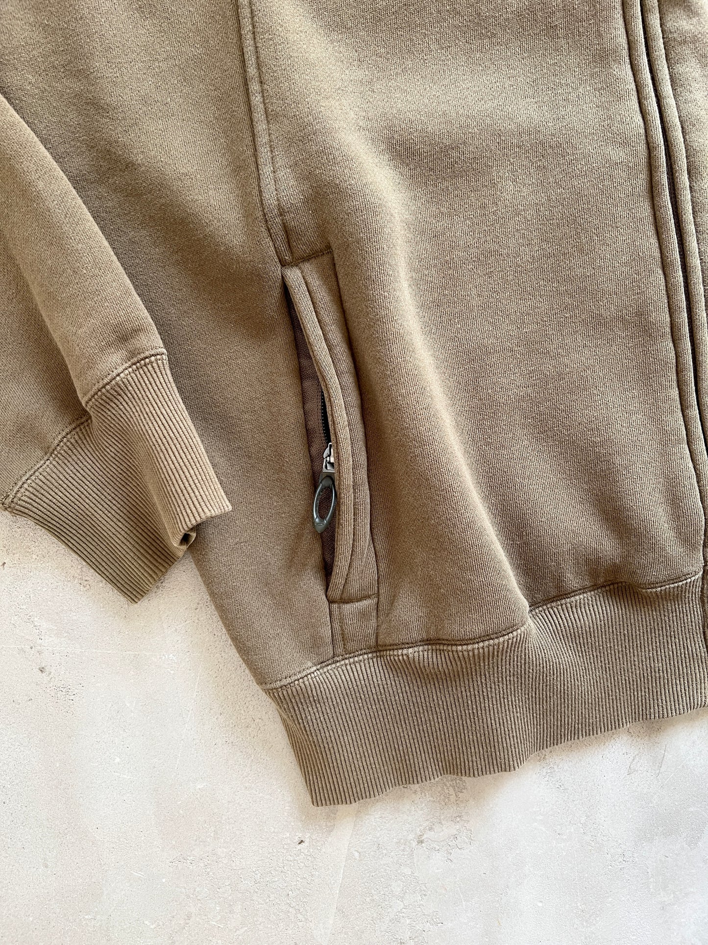 OLIVE OAKLEY ZIP UP HOODIE - 1990S - XL/L