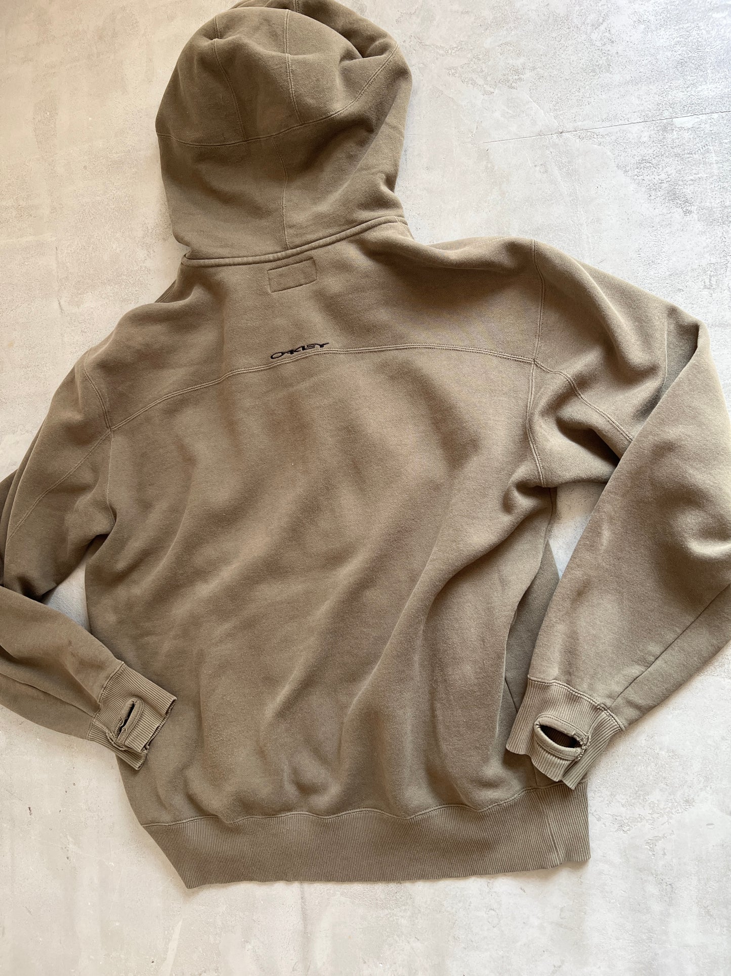 OLIVE OAKLEY ZIP UP HOODIE - 1990S - XL/L
