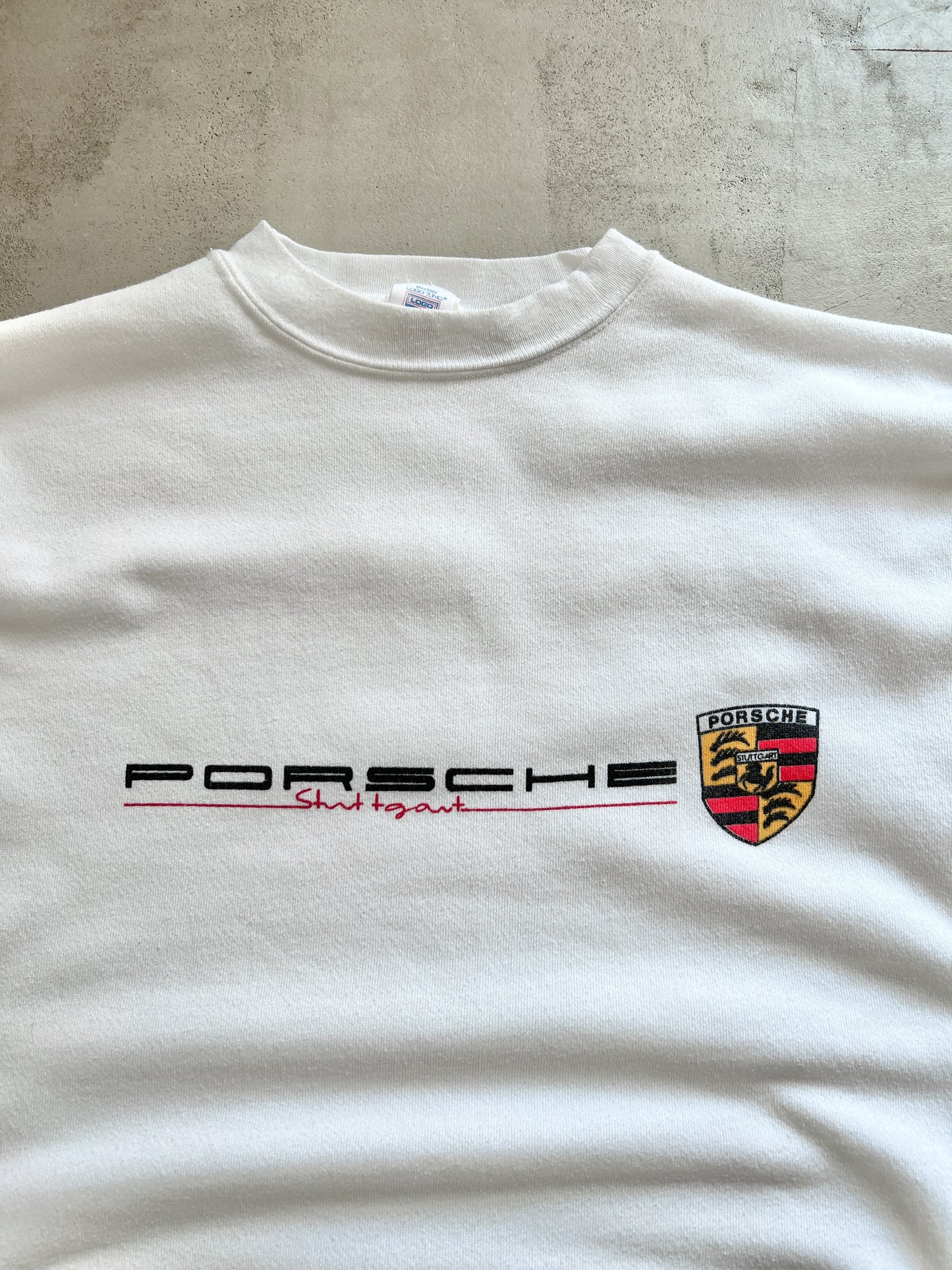 WHITE PORSCHE SWEATER - 1990S - M