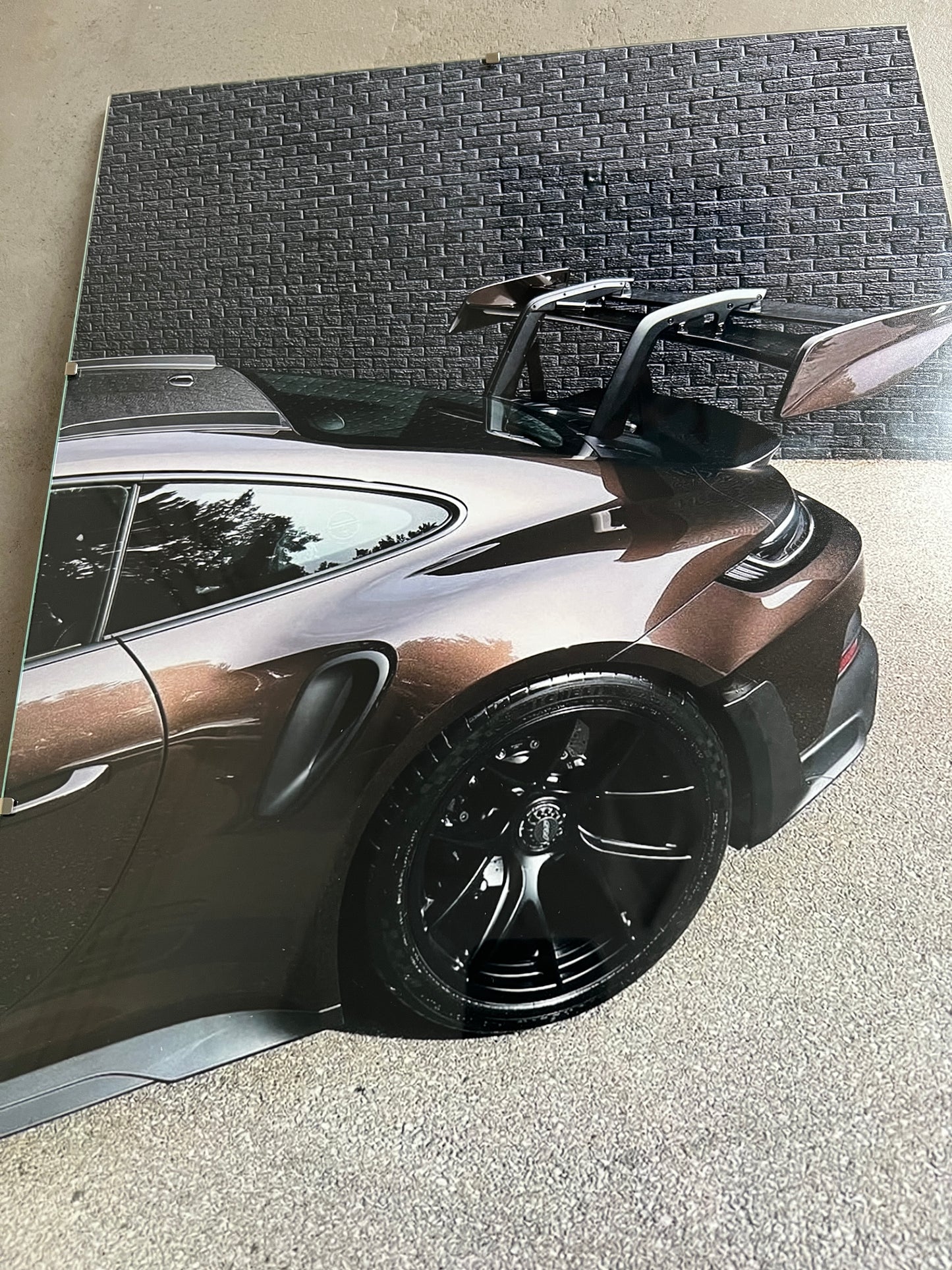 MOCHA PORSCHE GT3 RS GLASS PRINT
