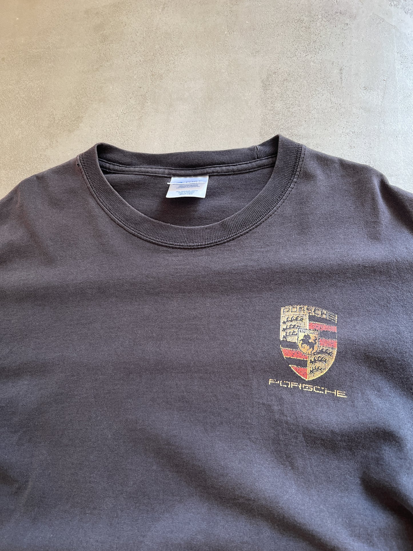 FADED BLACK PORSCHE TEE - 2000S - L