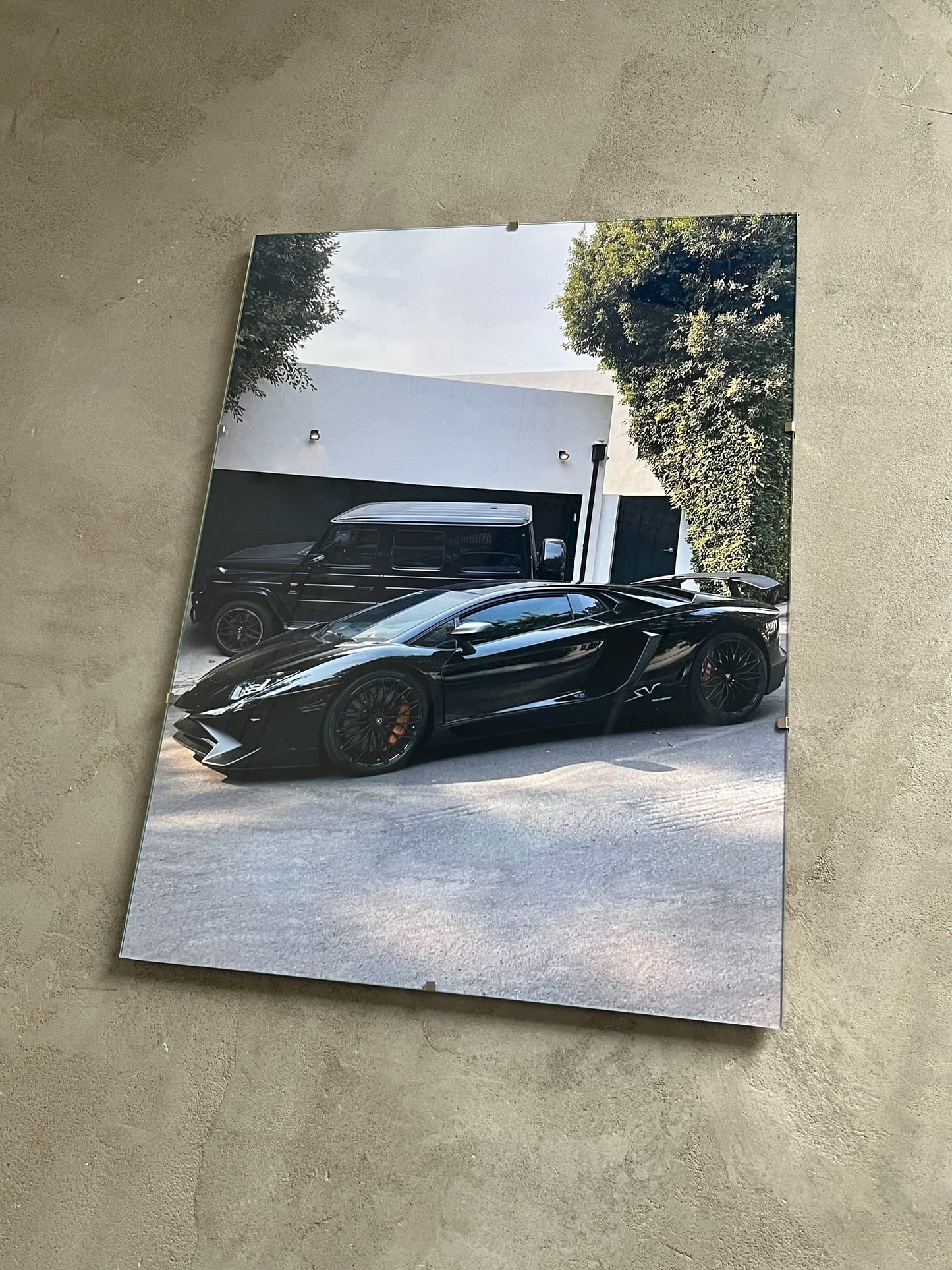 ALL BLACK LAMBO SVJ x G-CLASS GLASS PRINT