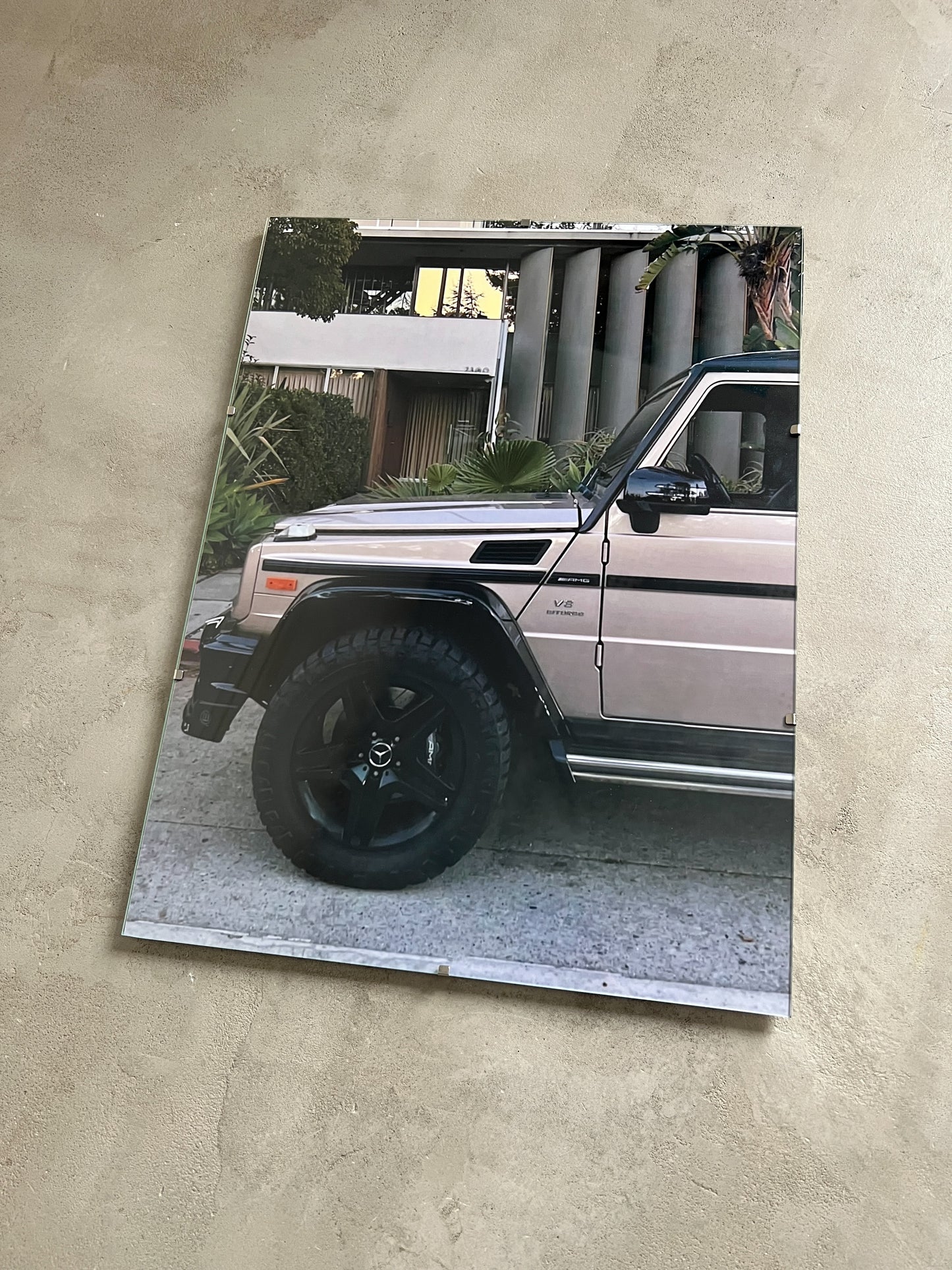 BEIGE G63 IN LA GLASS PRINT