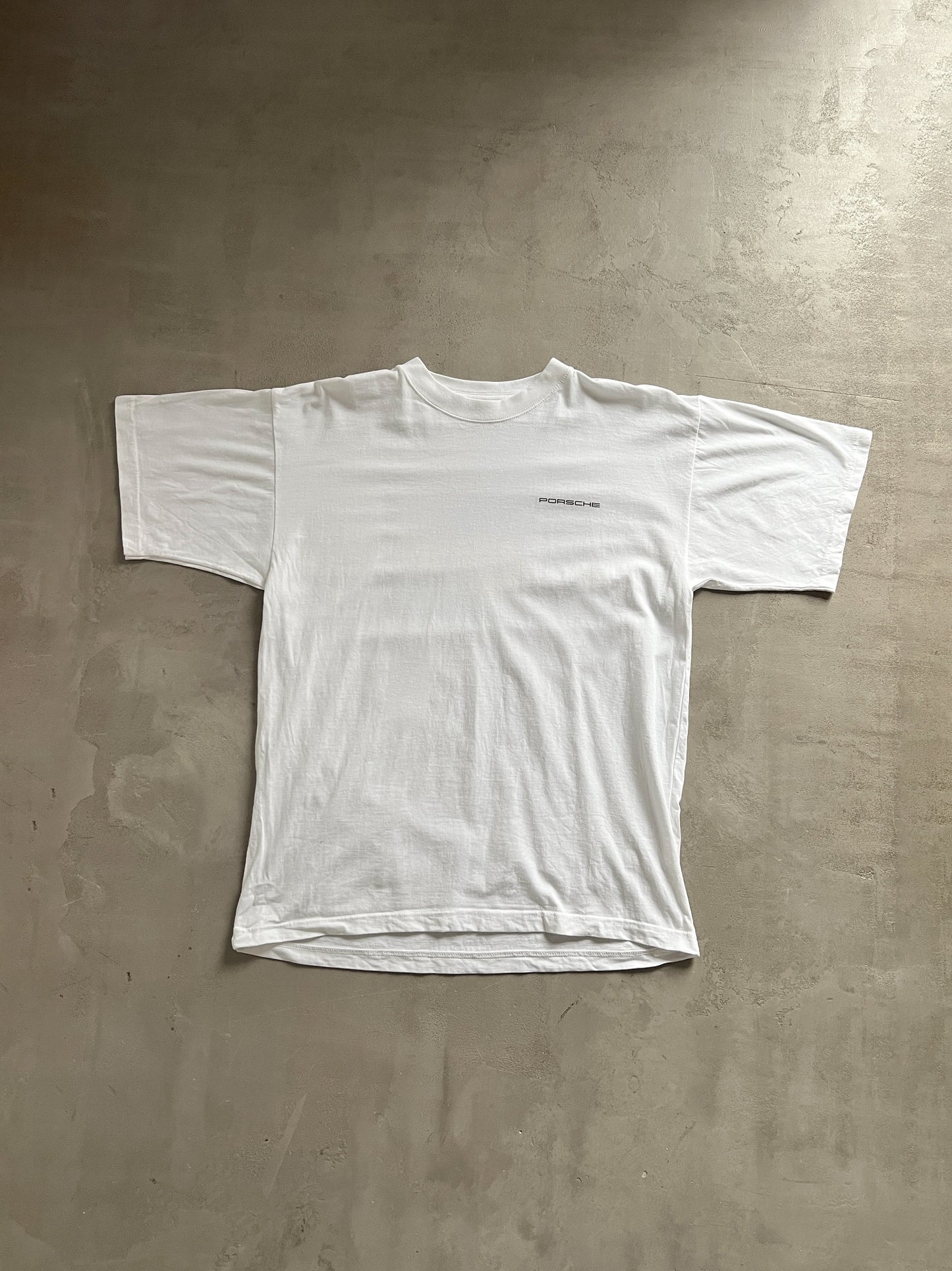 WHITE PORSCHE TEE - 2000S - S