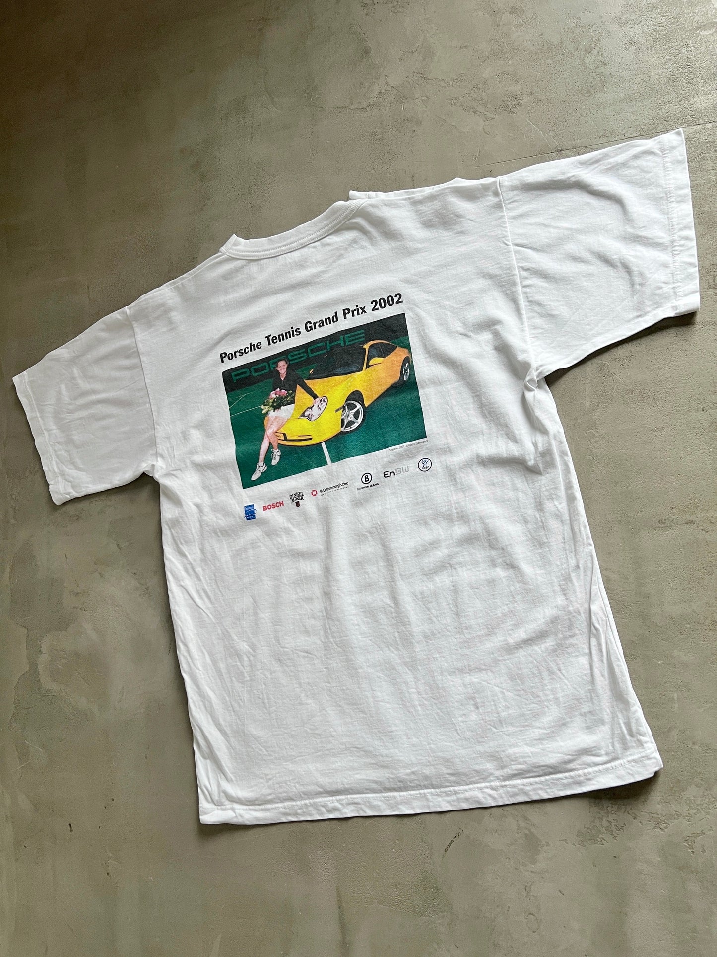 WHITE PORSCHE TEE - 2000S - S