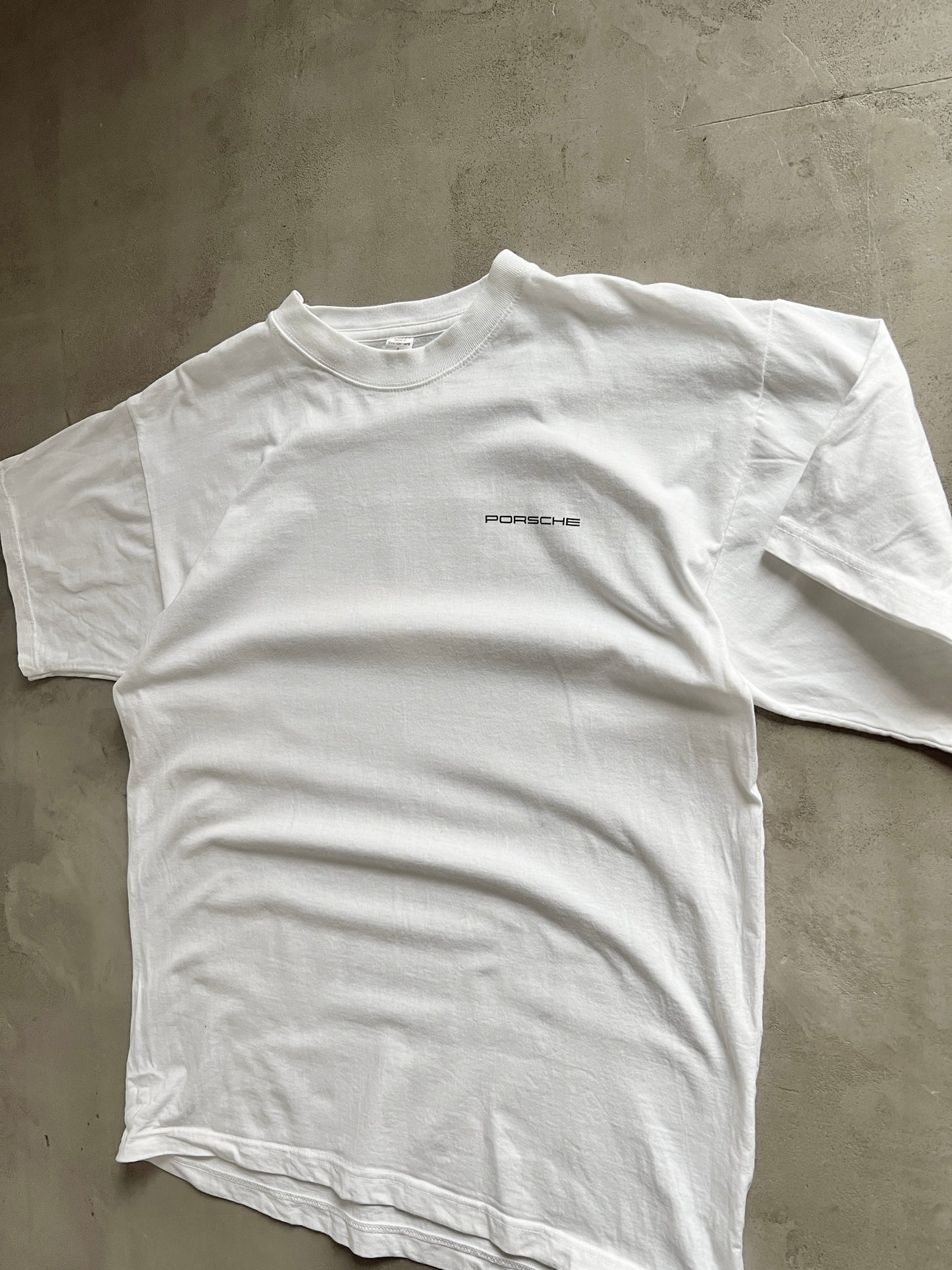 WHITE PORSCHE TEE - 2000S - S