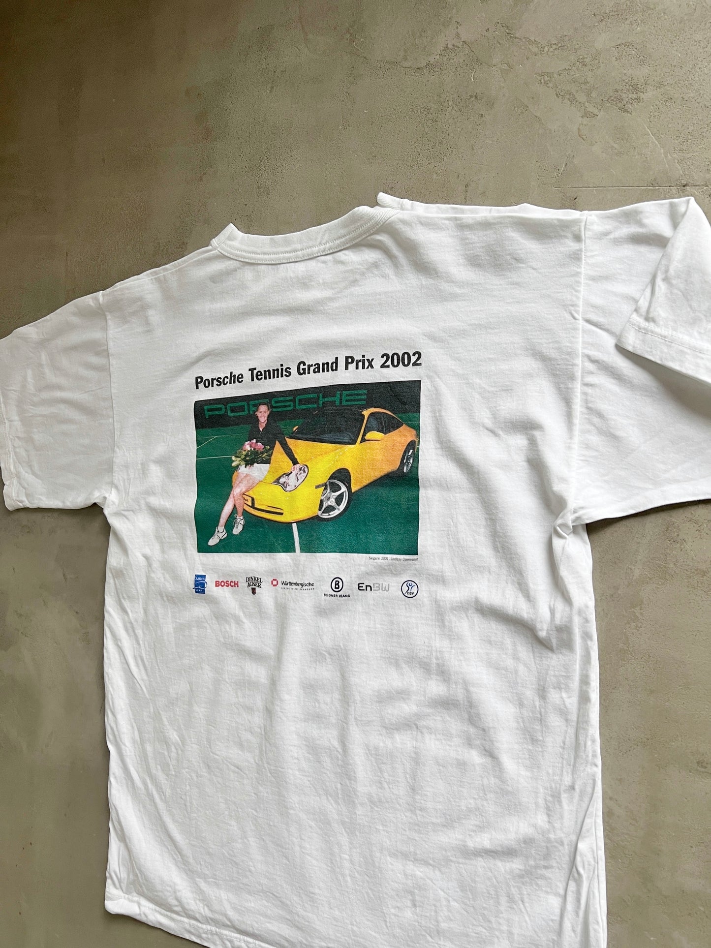 WHITE PORSCHE TEE - 2000S - S