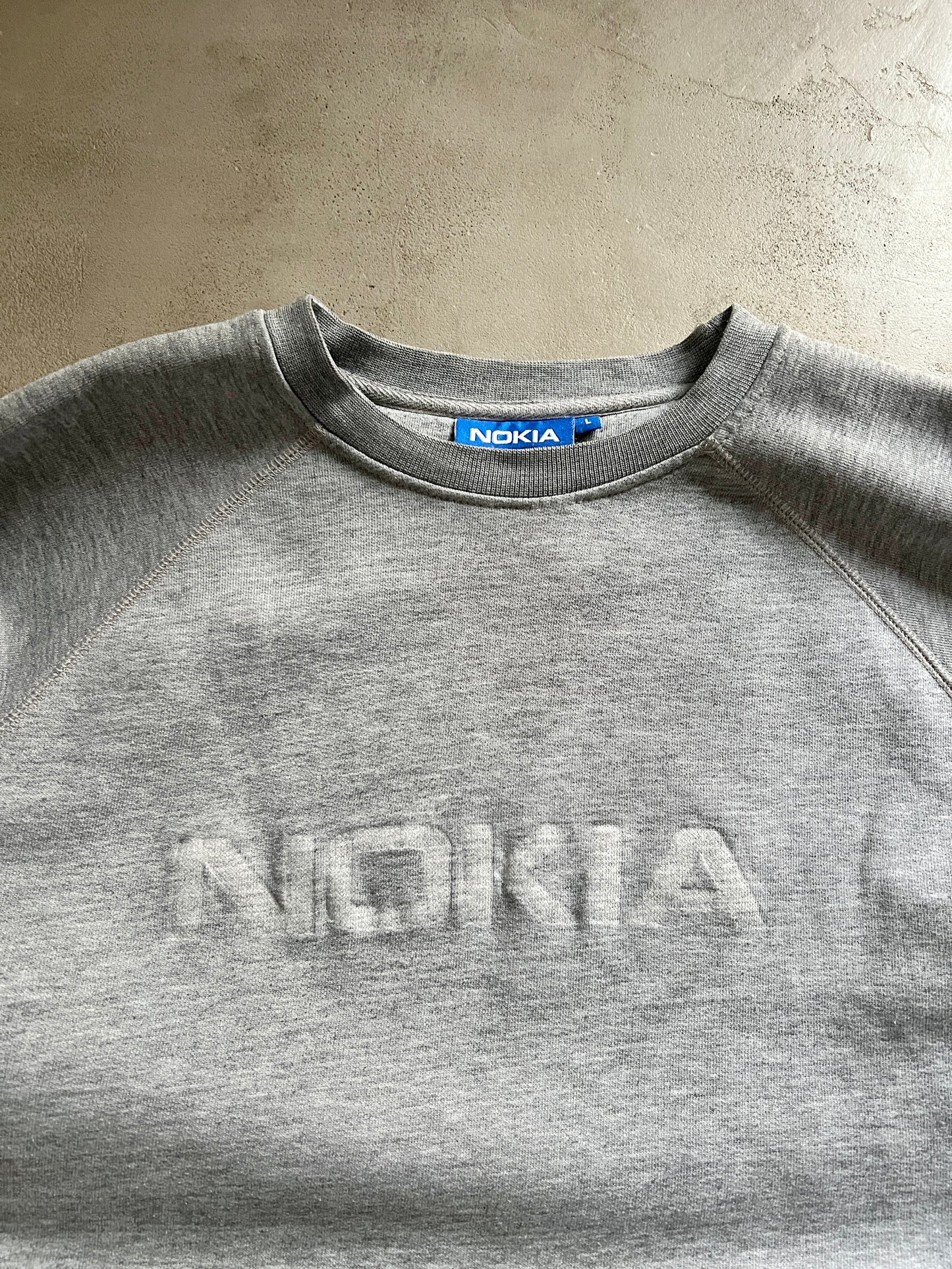 GREY NOKIA PROMO SWEATER - 1990S - L