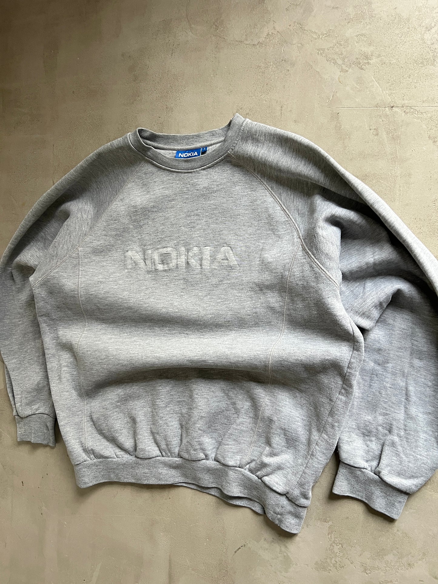 GREY NOKIA PROMO SWEATER - 1990S - L