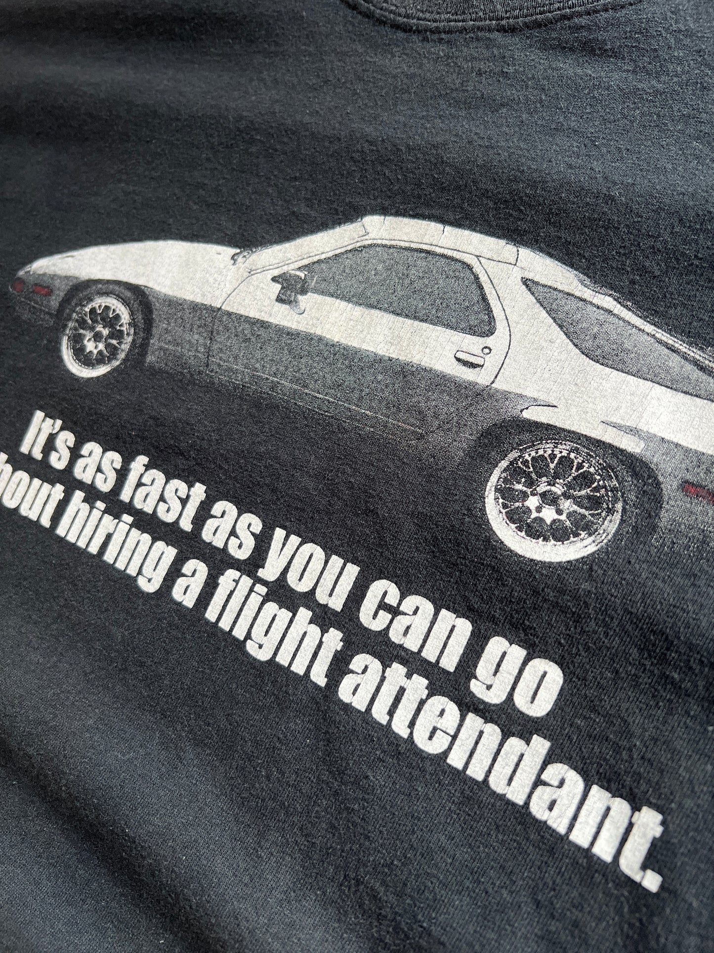 BLACK PORSCHE 928 TEE - 1990S - L