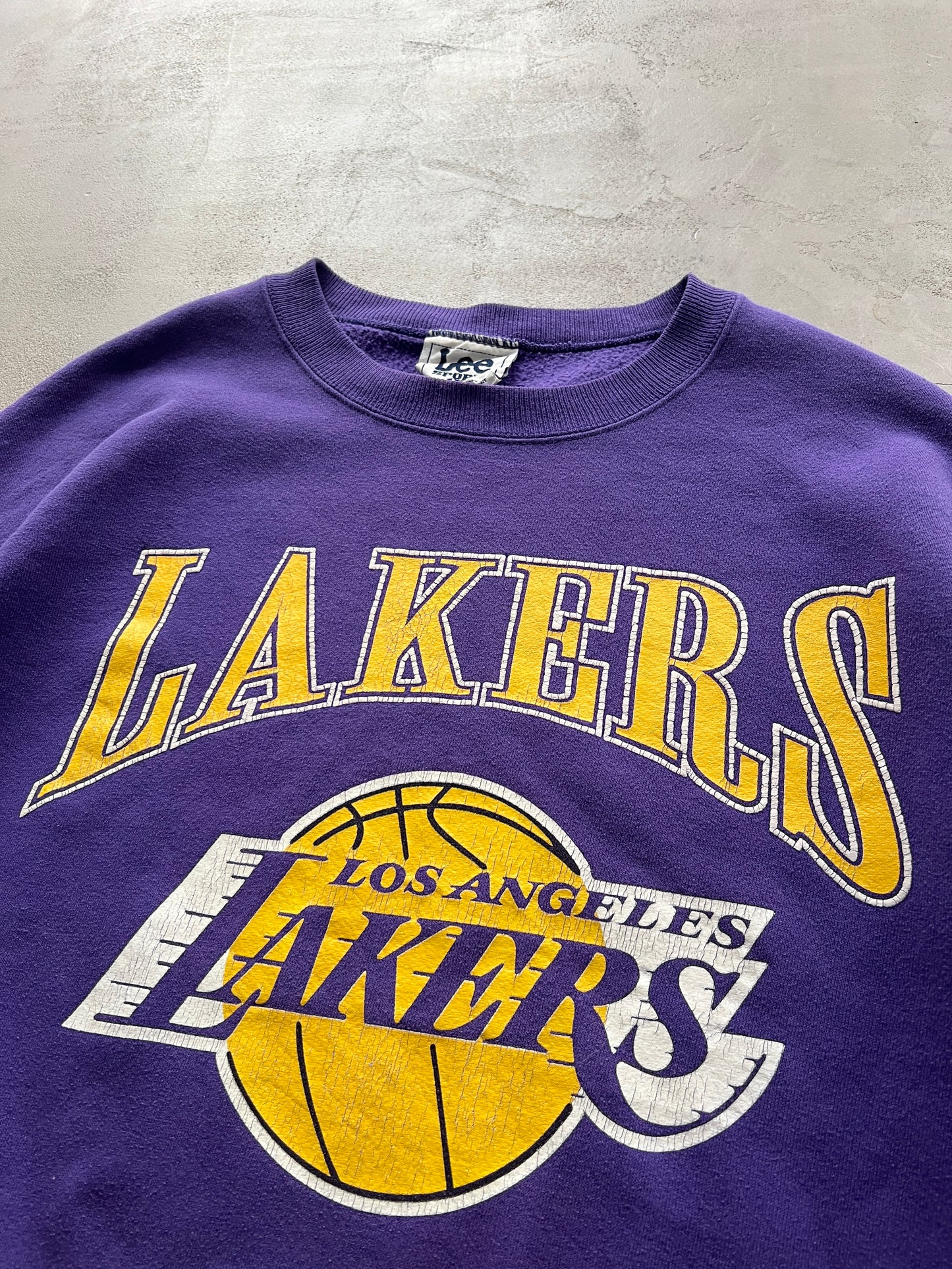 PURPLE LA LAKERS SWEATER - 1990S - L/M