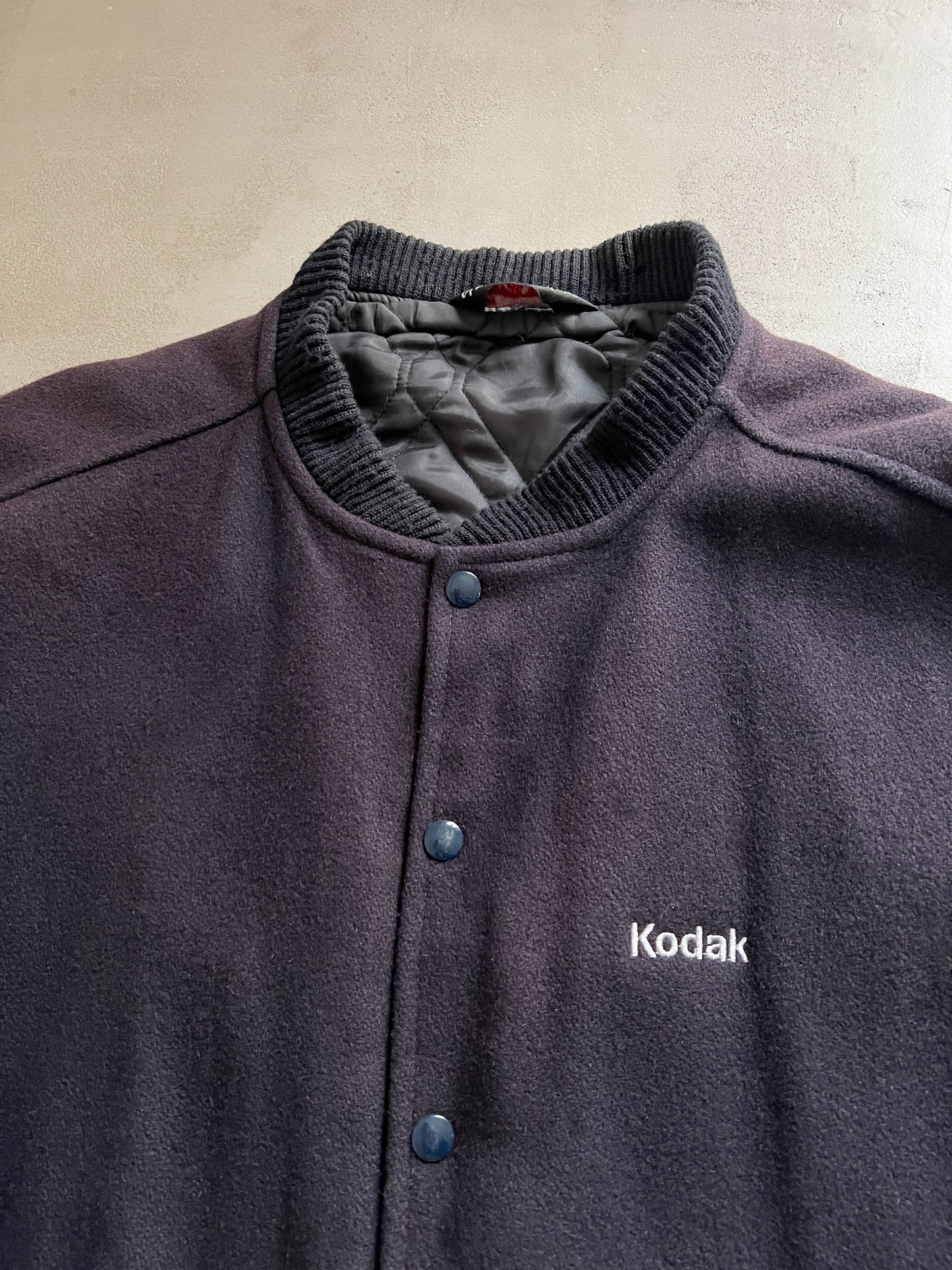 FADED NAVY/GREY KODAK FILM JACKET - 1990S - L