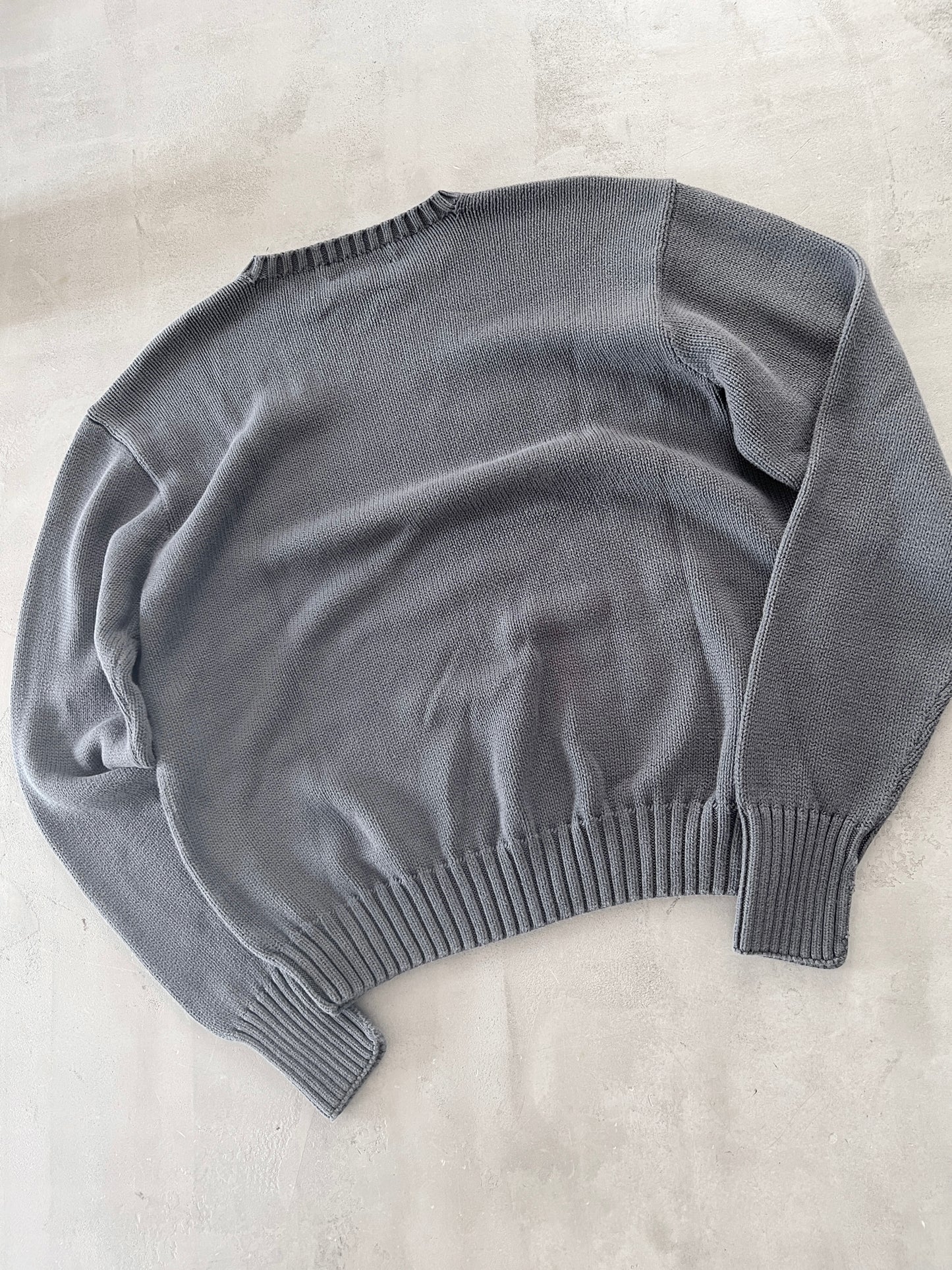 GREY RALPH LAUREN KNIT SWEATER - 2000S - S/M