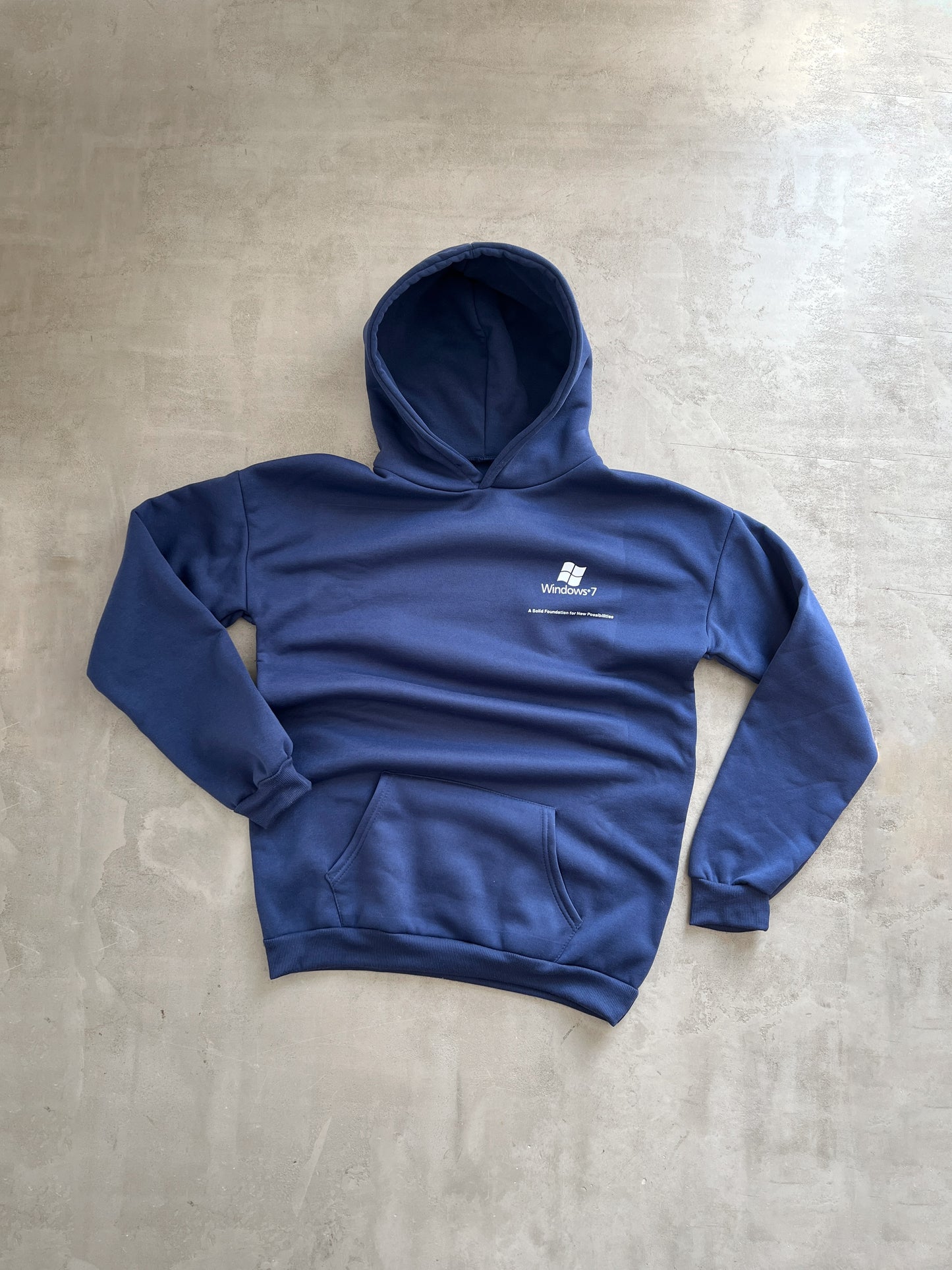 NAVY WINDOWS HOODIE - 2000S - L