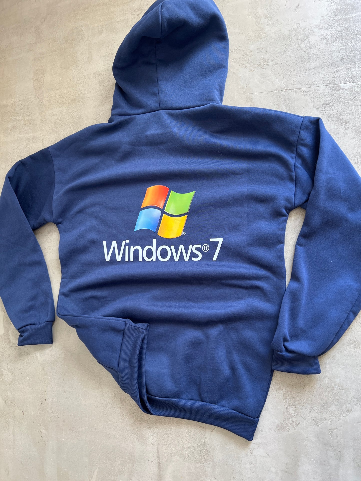 NAVY WINDOWS HOODIE - 2000S - L