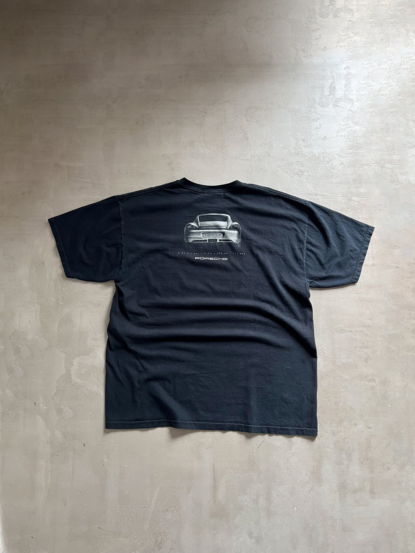 FADED BLACK PORSCHE 718 TEE - 2000S - XL