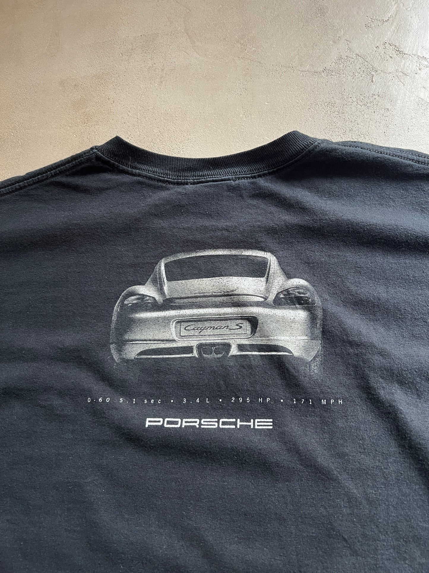 FADED BLACK PORSCHE 718 TEE - 2000S - XL
