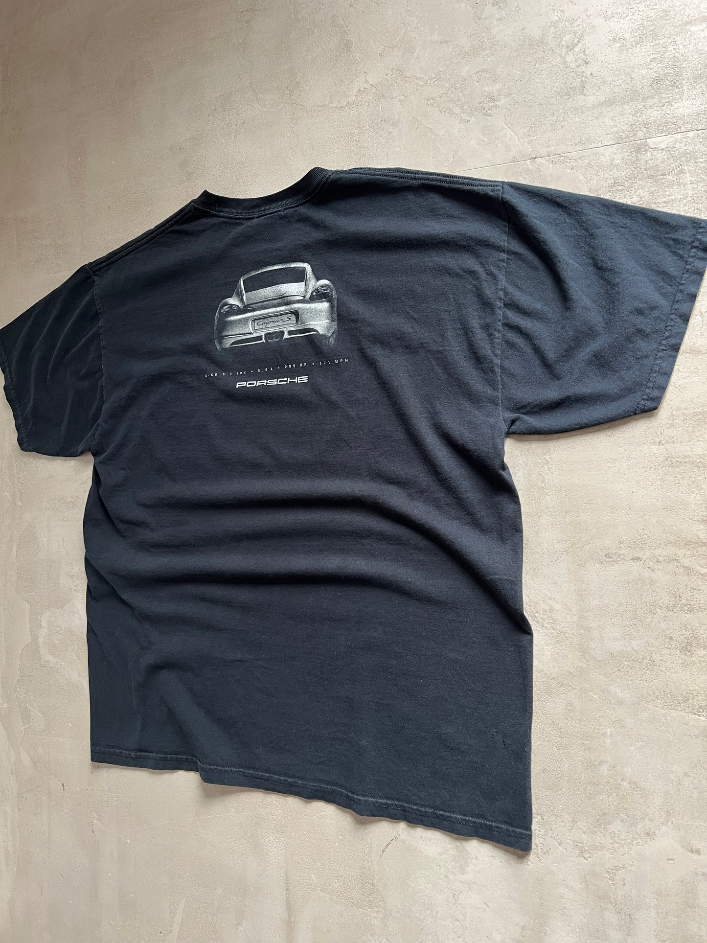 FADED BLACK PORSCHE 718 TEE - 2000S - XL
