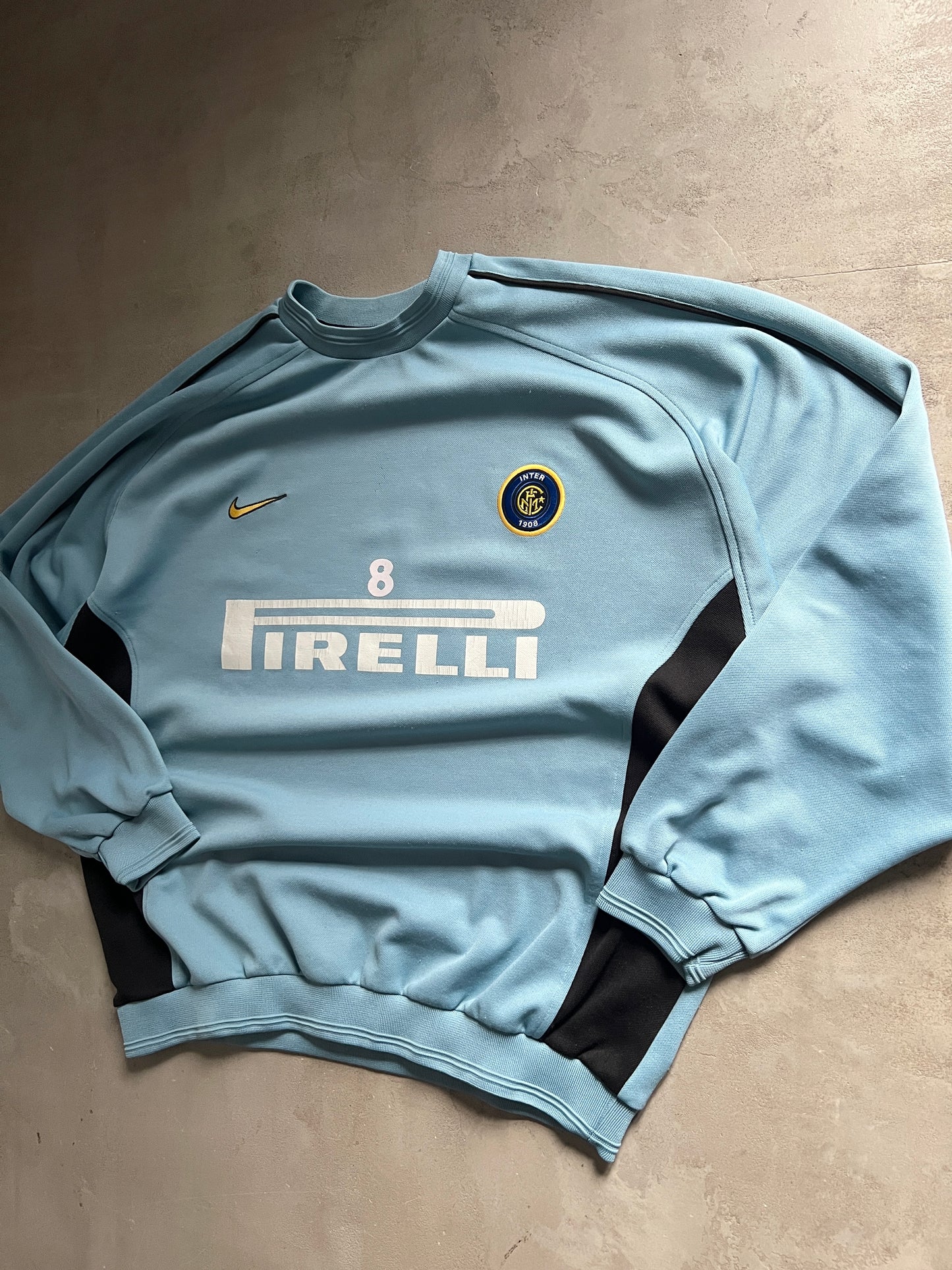 BABY BLUE INTER MILAN NIKE SWEATER - 2000S - L/XL