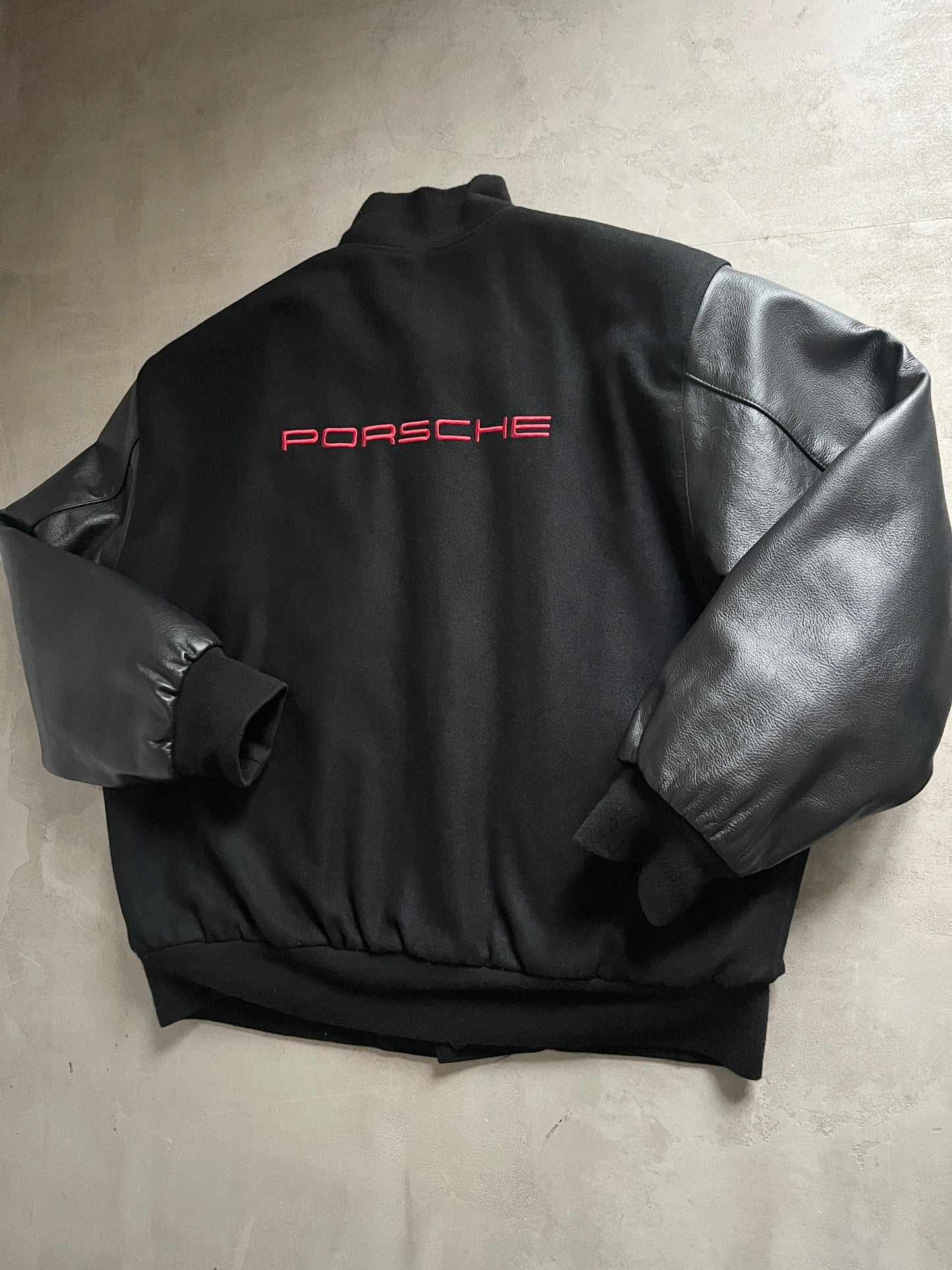 BLACK PORSCHE JACKET - 1990S - XL/XXL