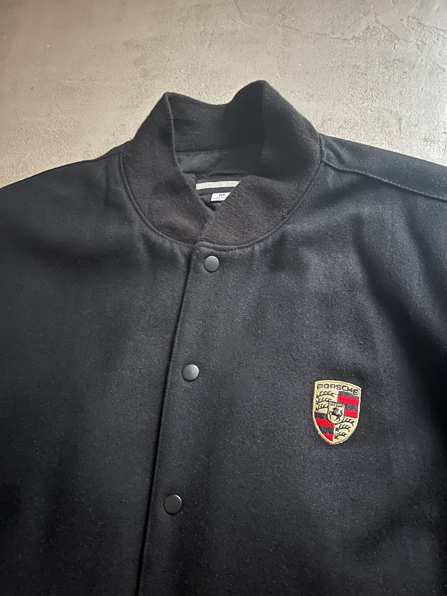 BLACK PORSCHE JACKET - 1990S - XL/XXL