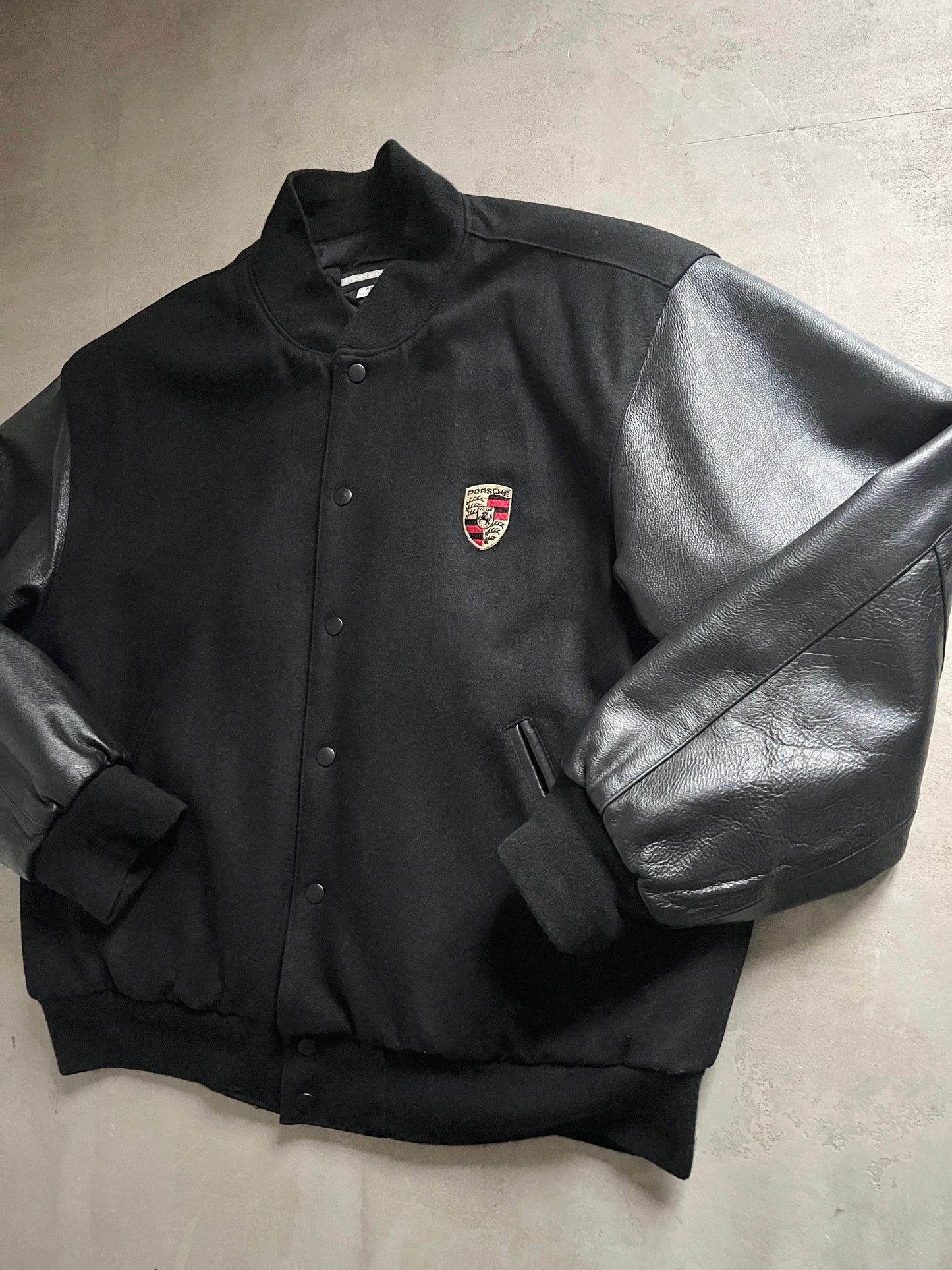 BLACK PORSCHE JACKET - 1990S - XL/XXL