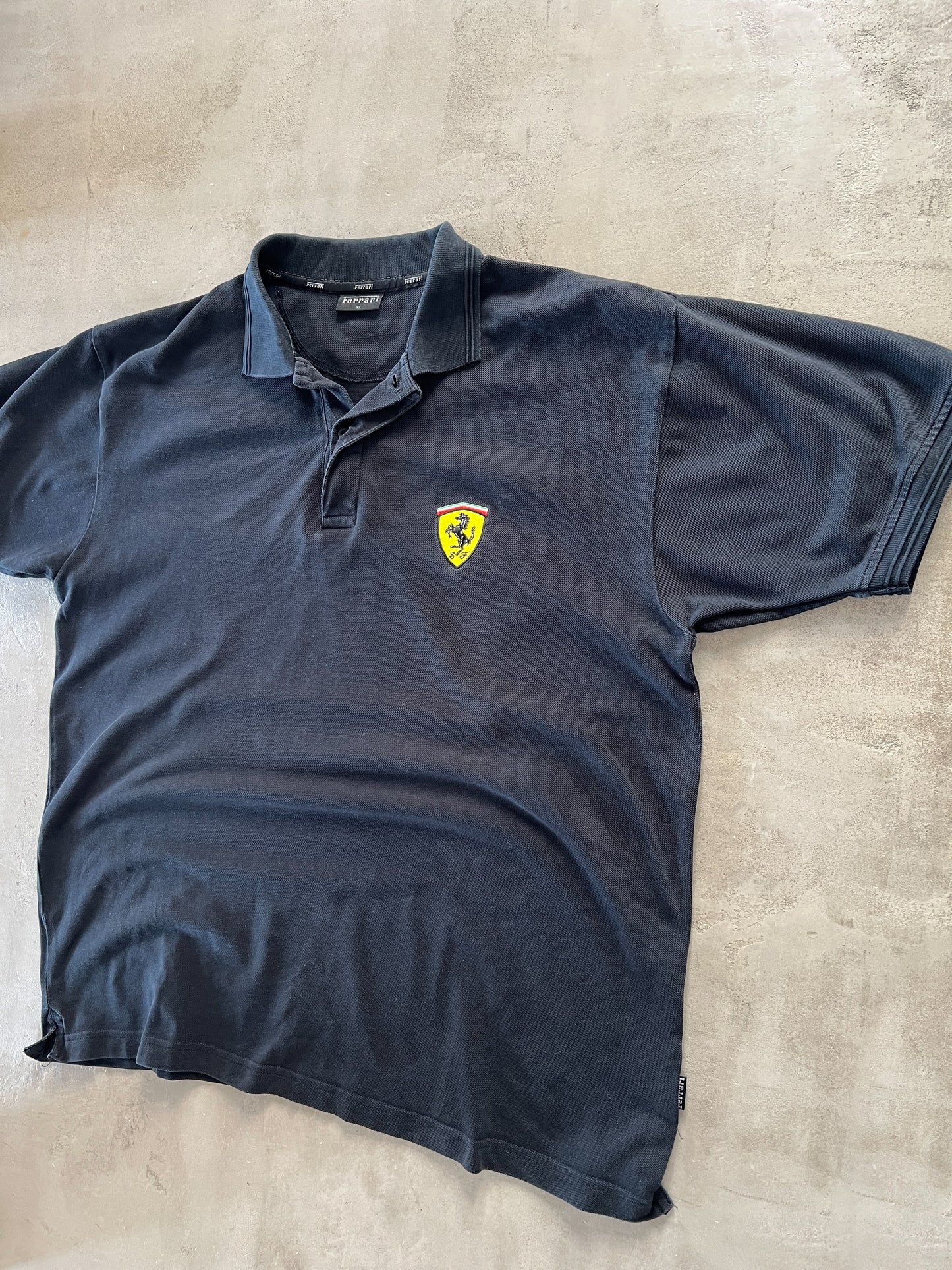 BLACK FERRARI POLO - 1990S - XL