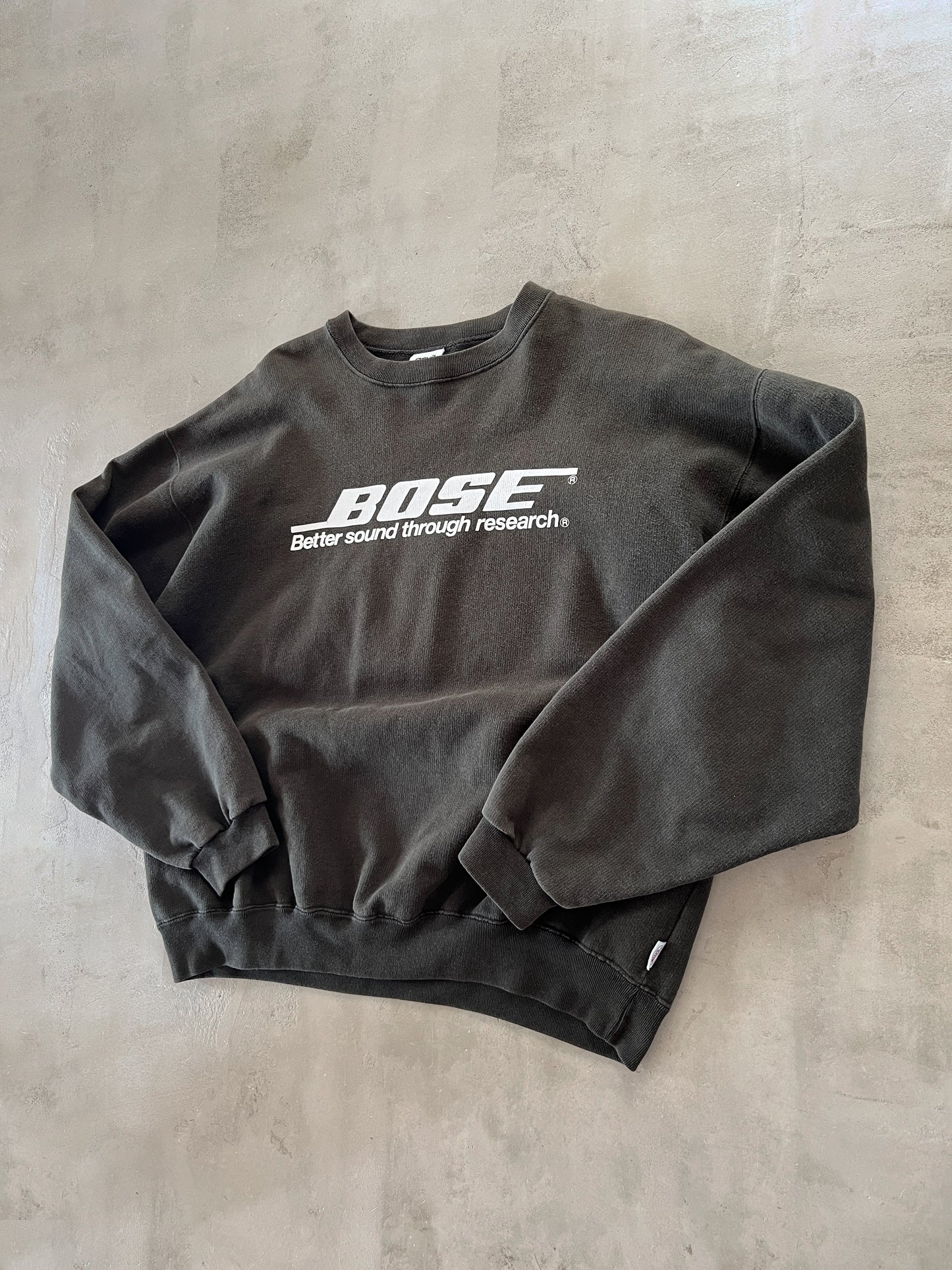 FADED BLACK BOSE PROMO SWEATER - 1990S - M
