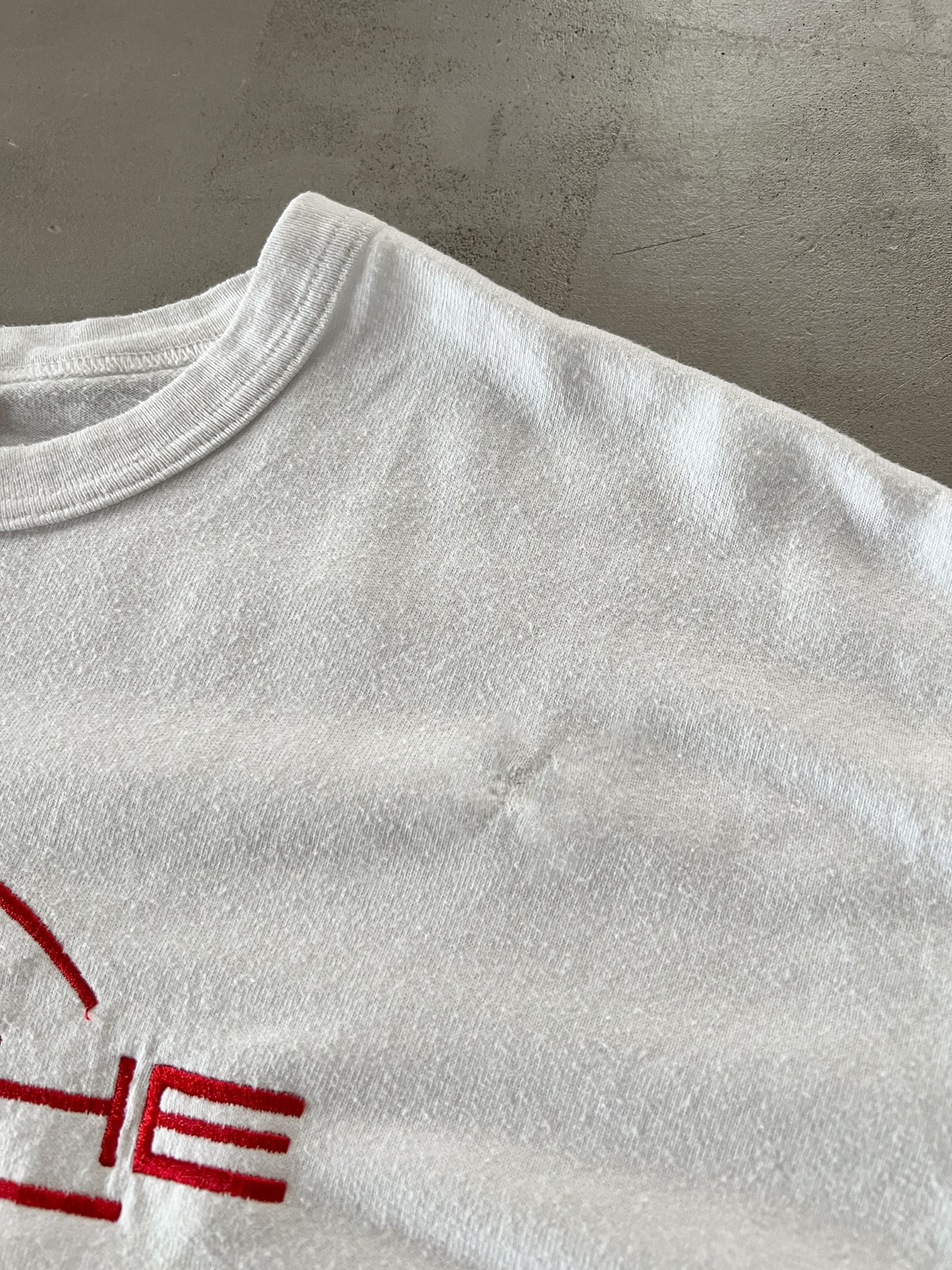 WHITE PORSCHE TEE - 1990S - XL