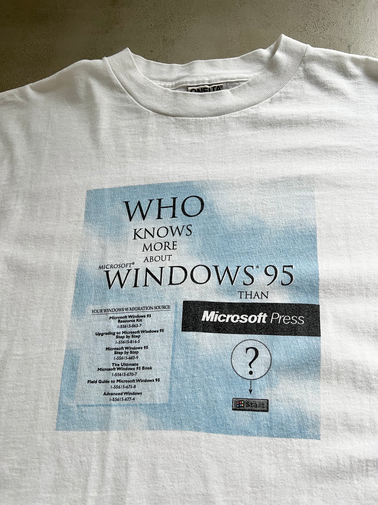 WHITE WINDOWS PROMO TEE - 1990S - XL