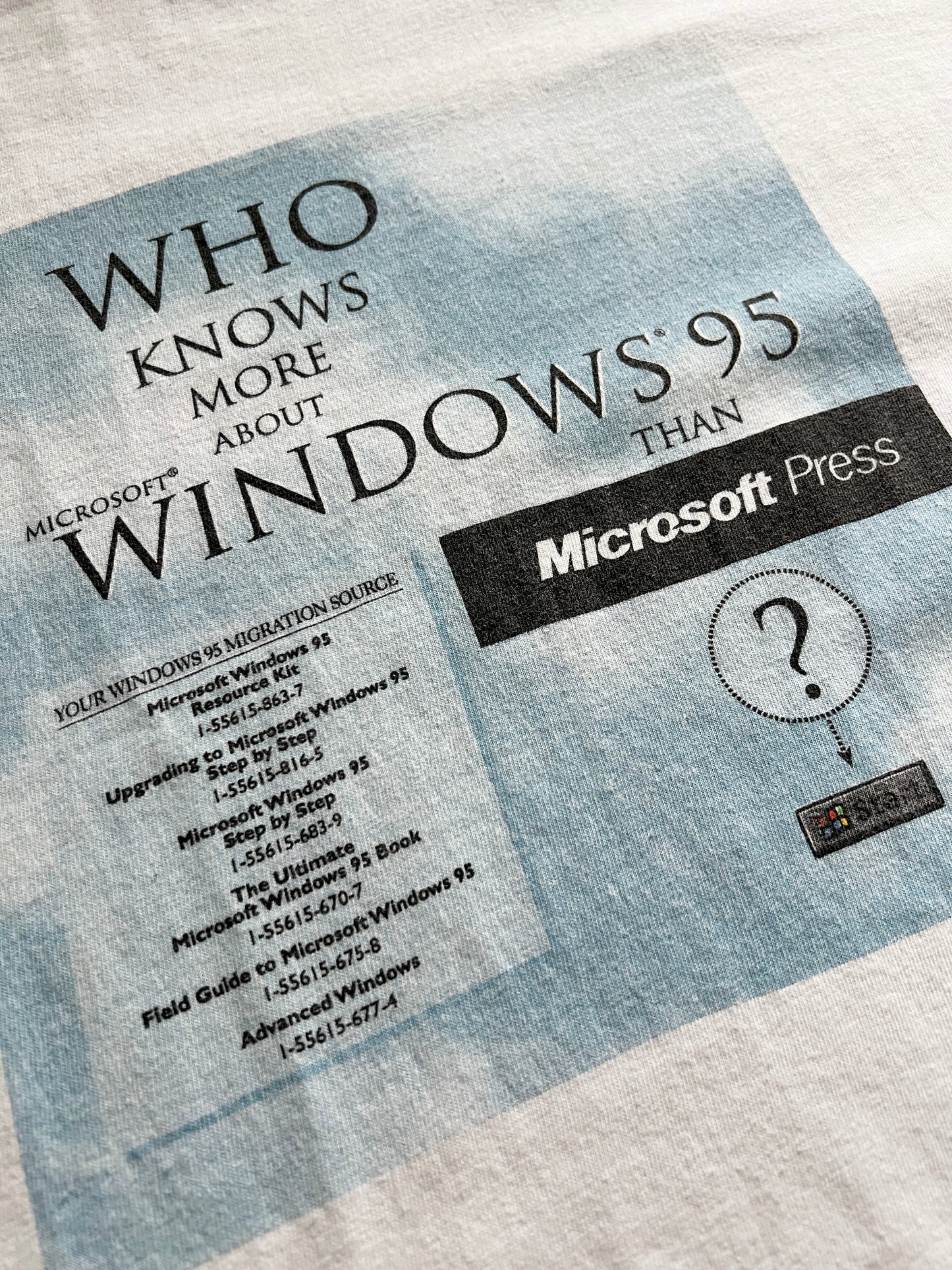 WHITE WINDOWS PROMO TEE - 1990S - XL
